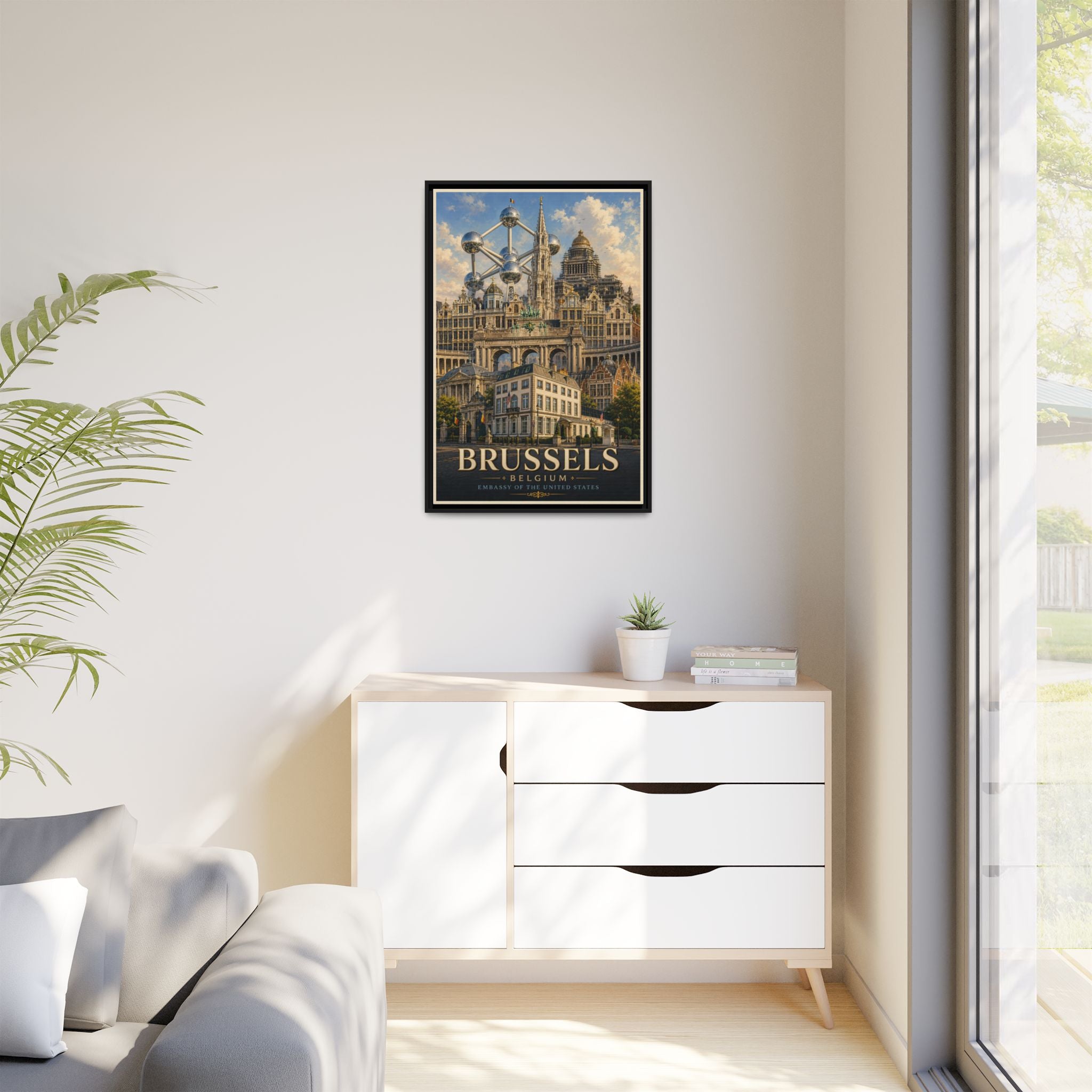 Brussels Embassy Wrapped Canvas Framed