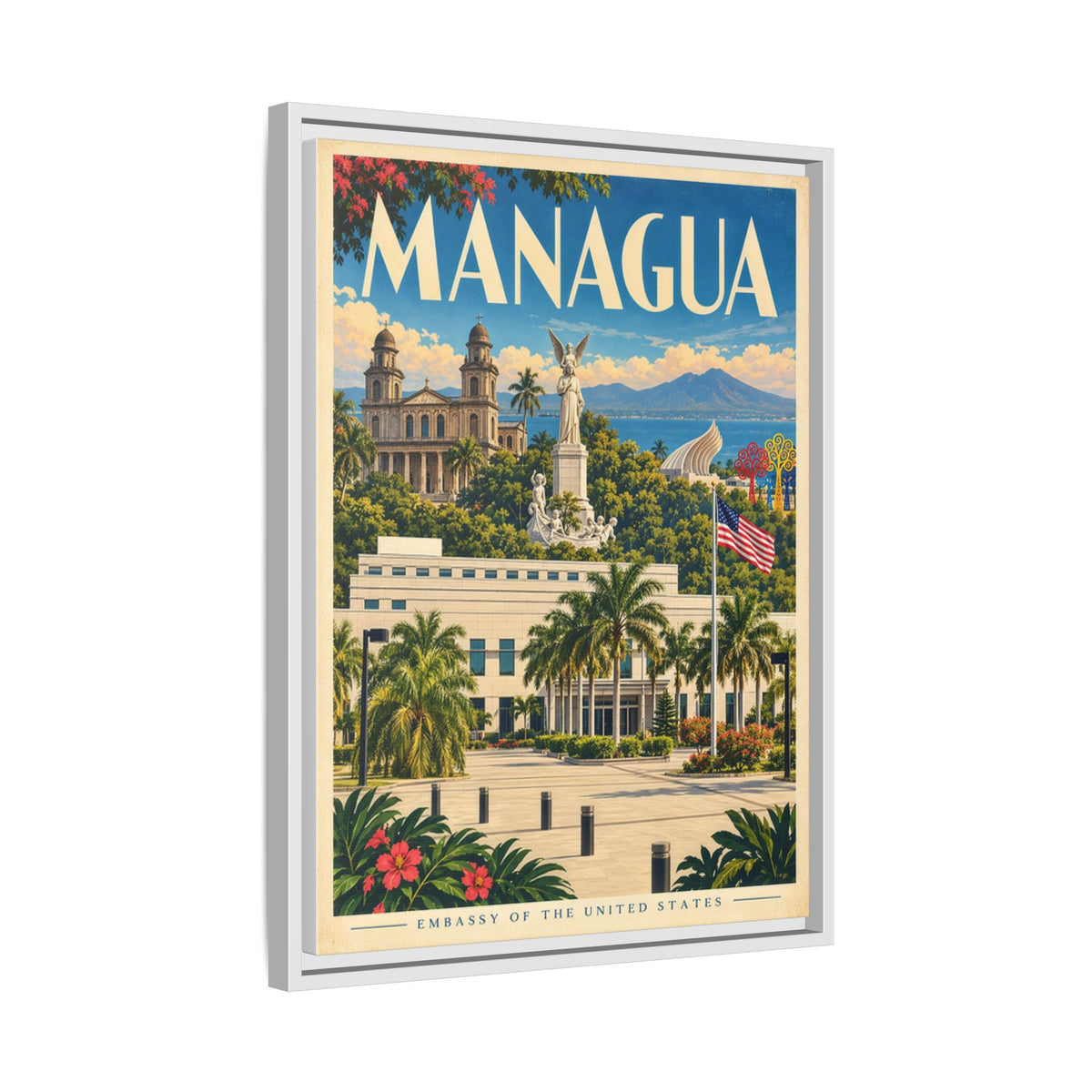 Managua Embassy Wrapped Canvas Framed
