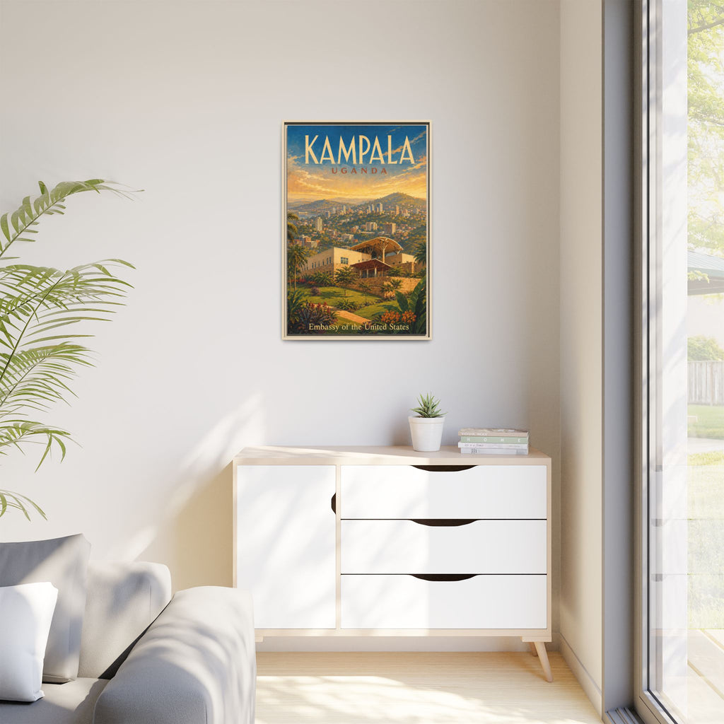 Kampala Uganda Embassy Wrapped Canvas Framed