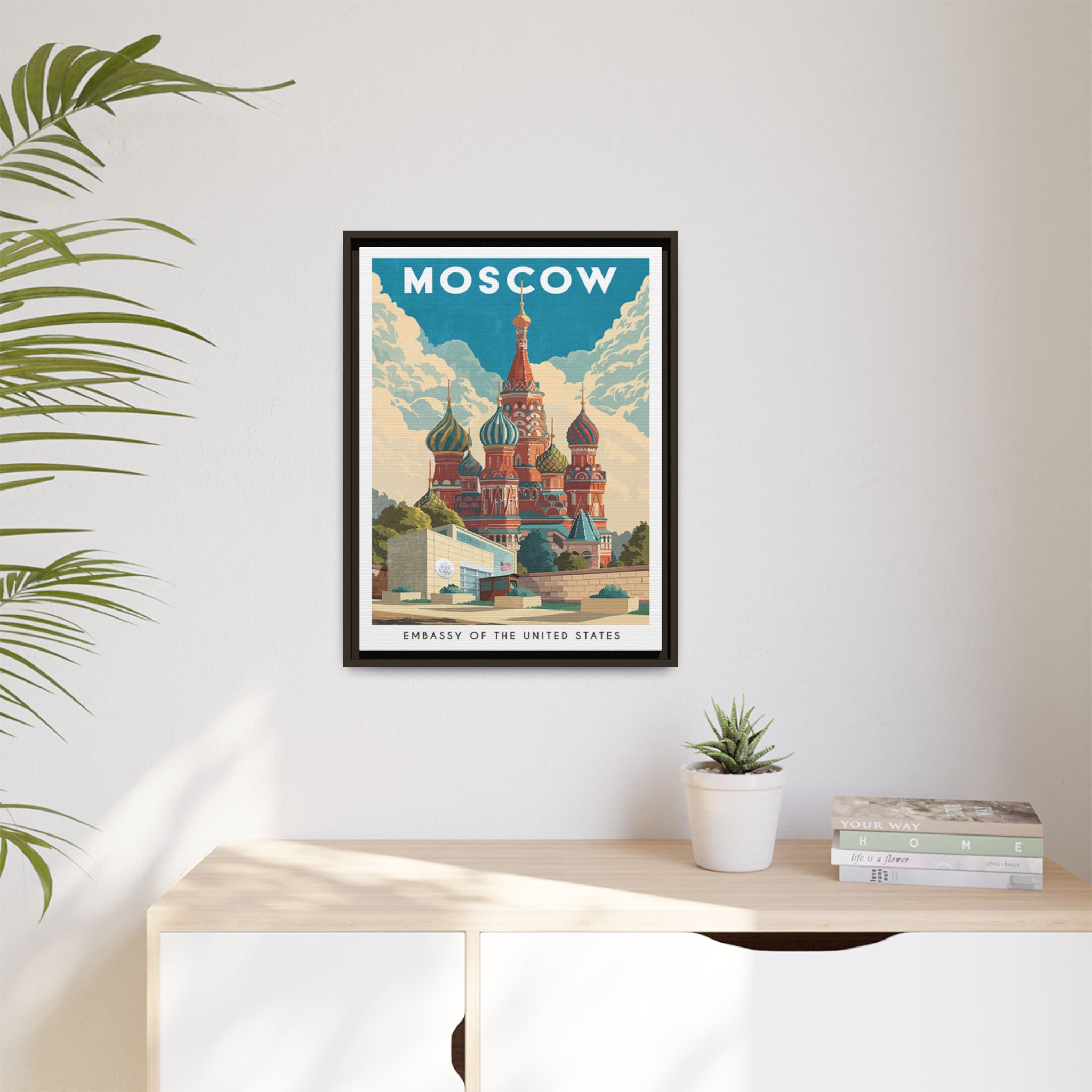Moscow Embassy Wrapped Canvas Framed
