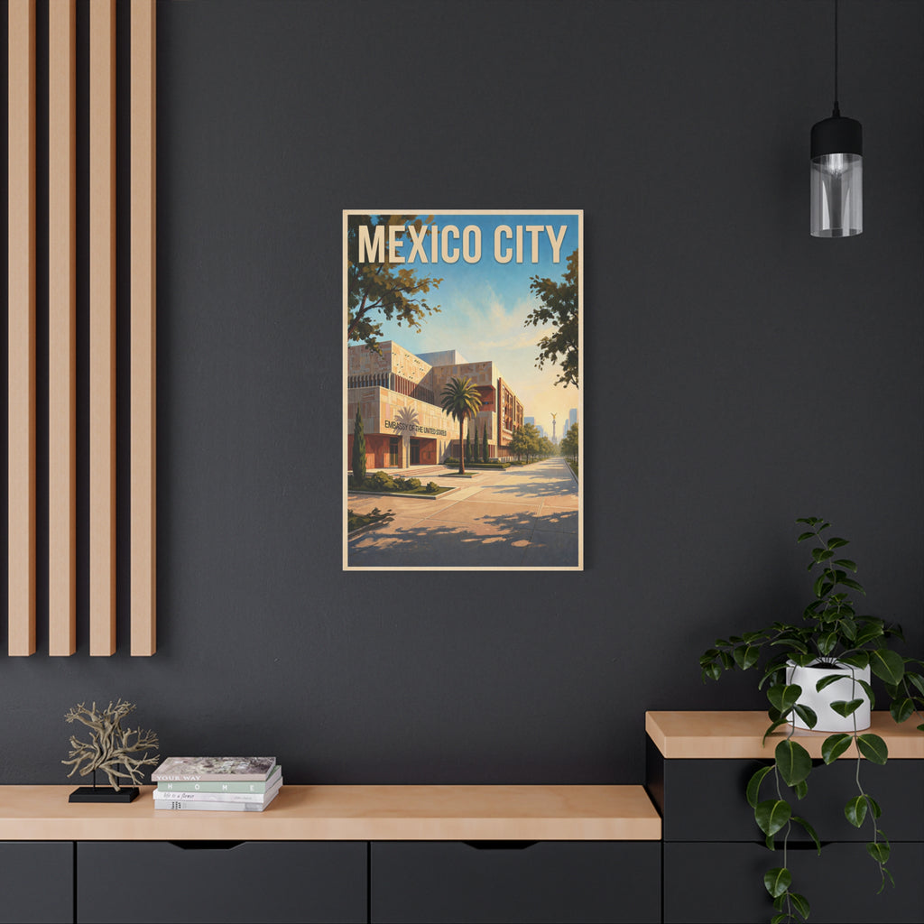 Mexico City Embassy Wrapped Canvas