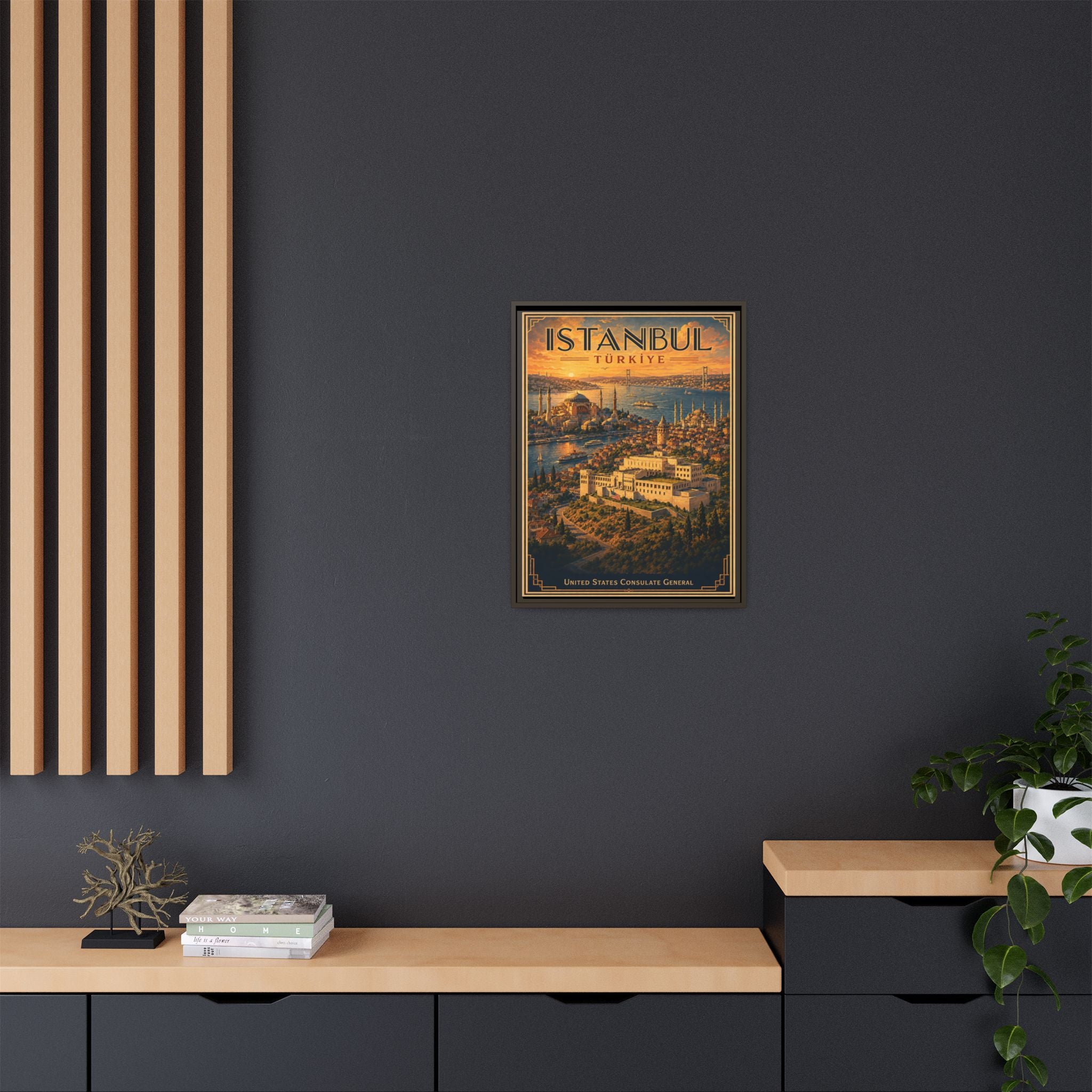 Istanbul Consulate General Wrapped Canvas Framed