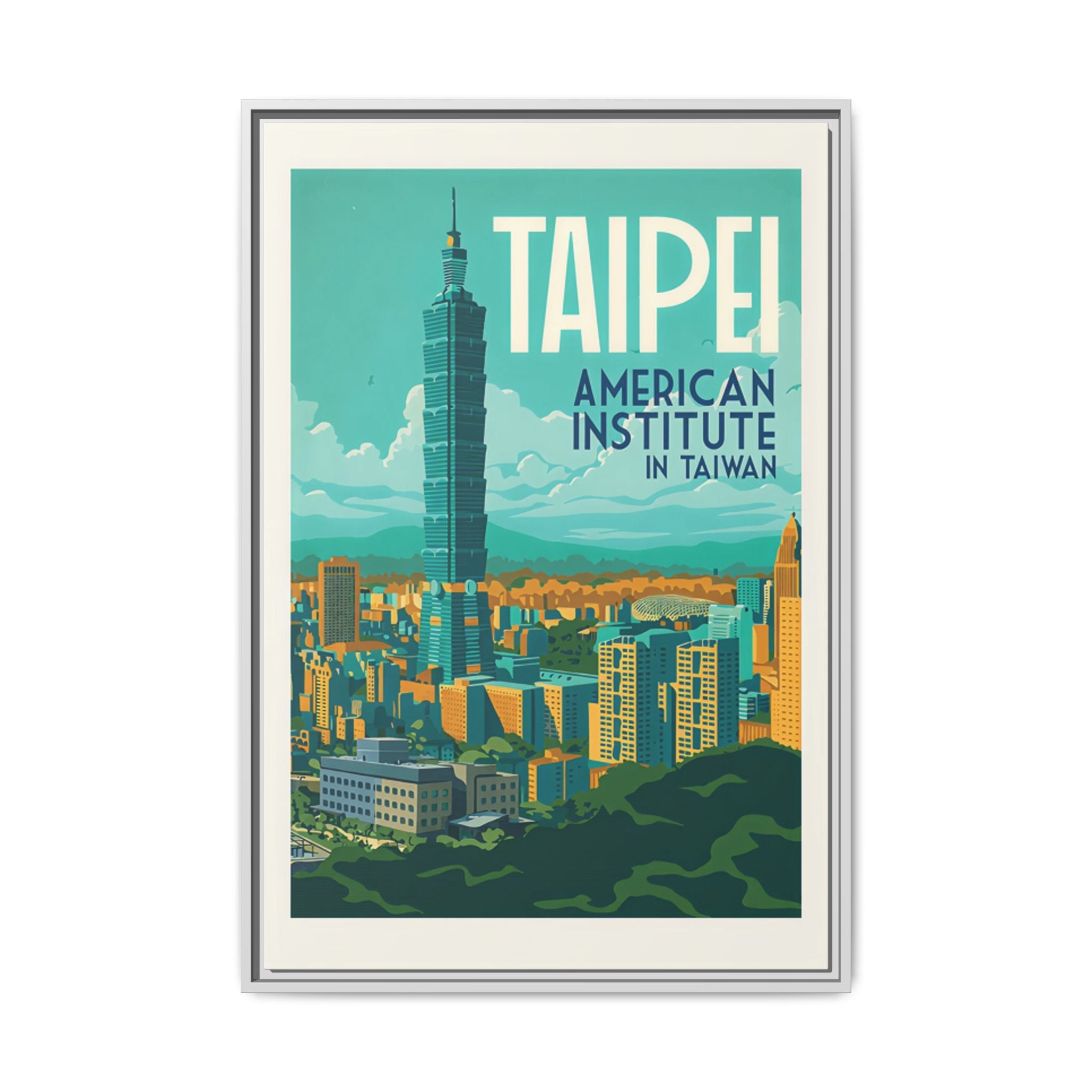 Taipei Embassy Wrapped Canvas Framed