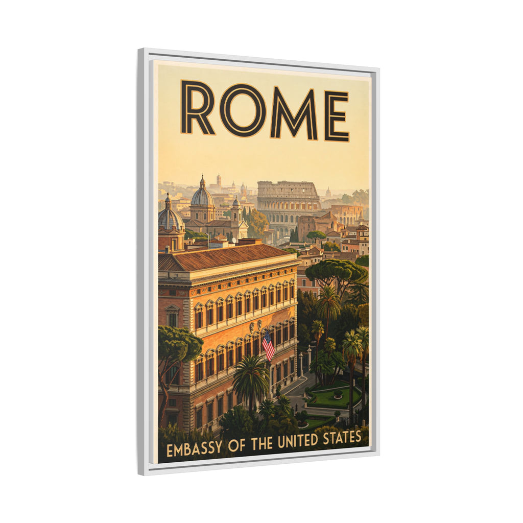 Rome Embassy Wrapped Canvas Framed