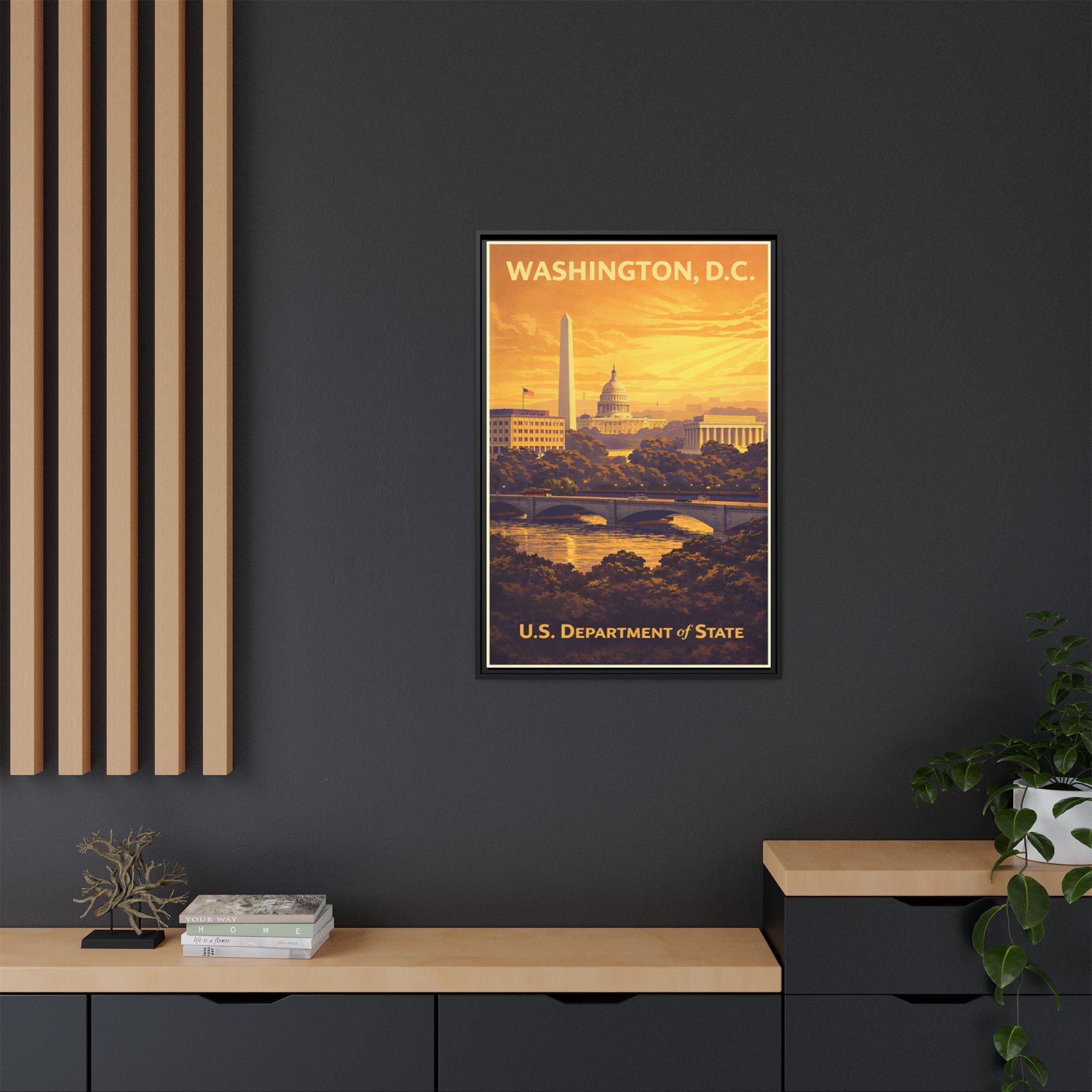 Washington D.C. Department of State Wrapped Canvas Framed
