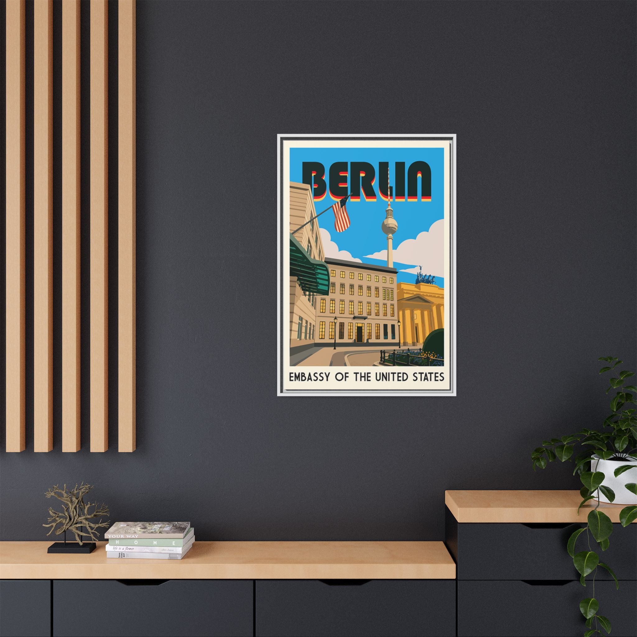 Berlin Embassy Wrapped Canvas Framed