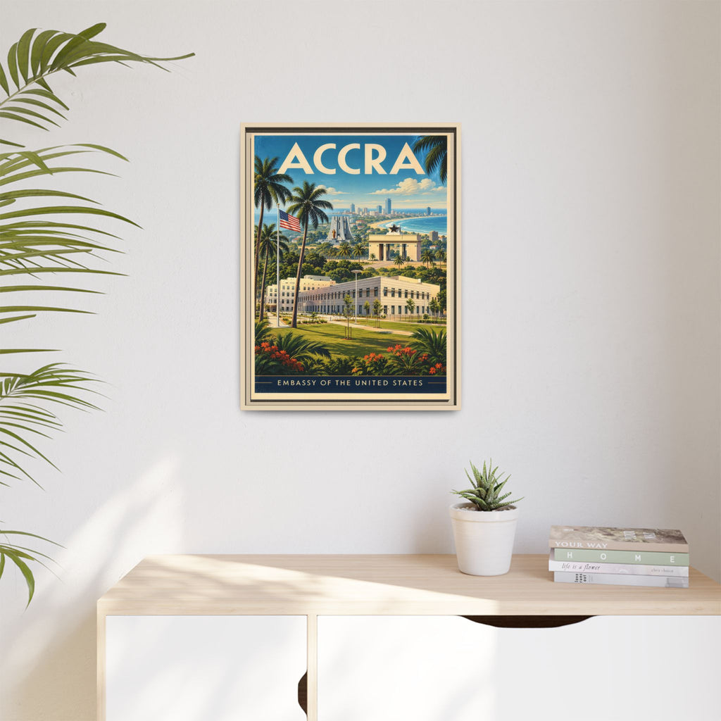 Accra Embassy Wrapped Canvas Framed