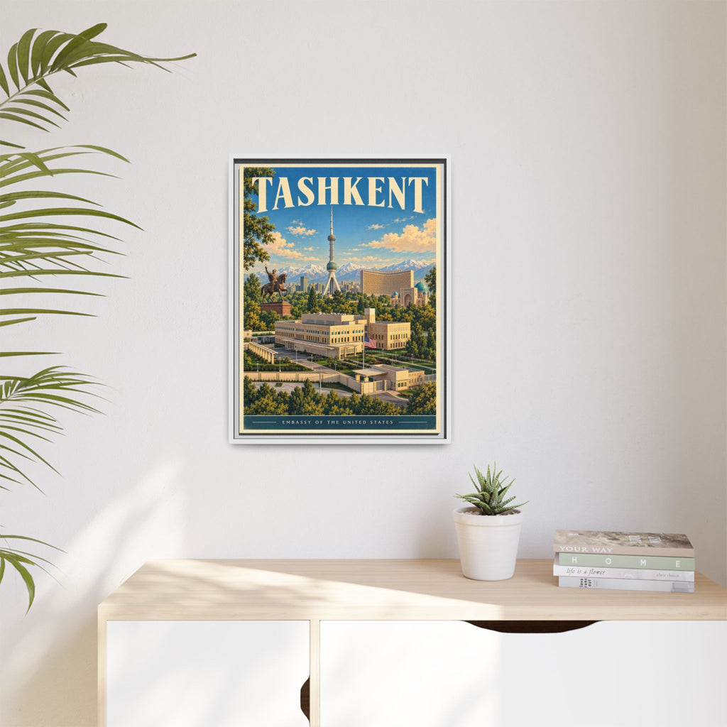 Tashkent Embassy Wrapped Canvas Framed
