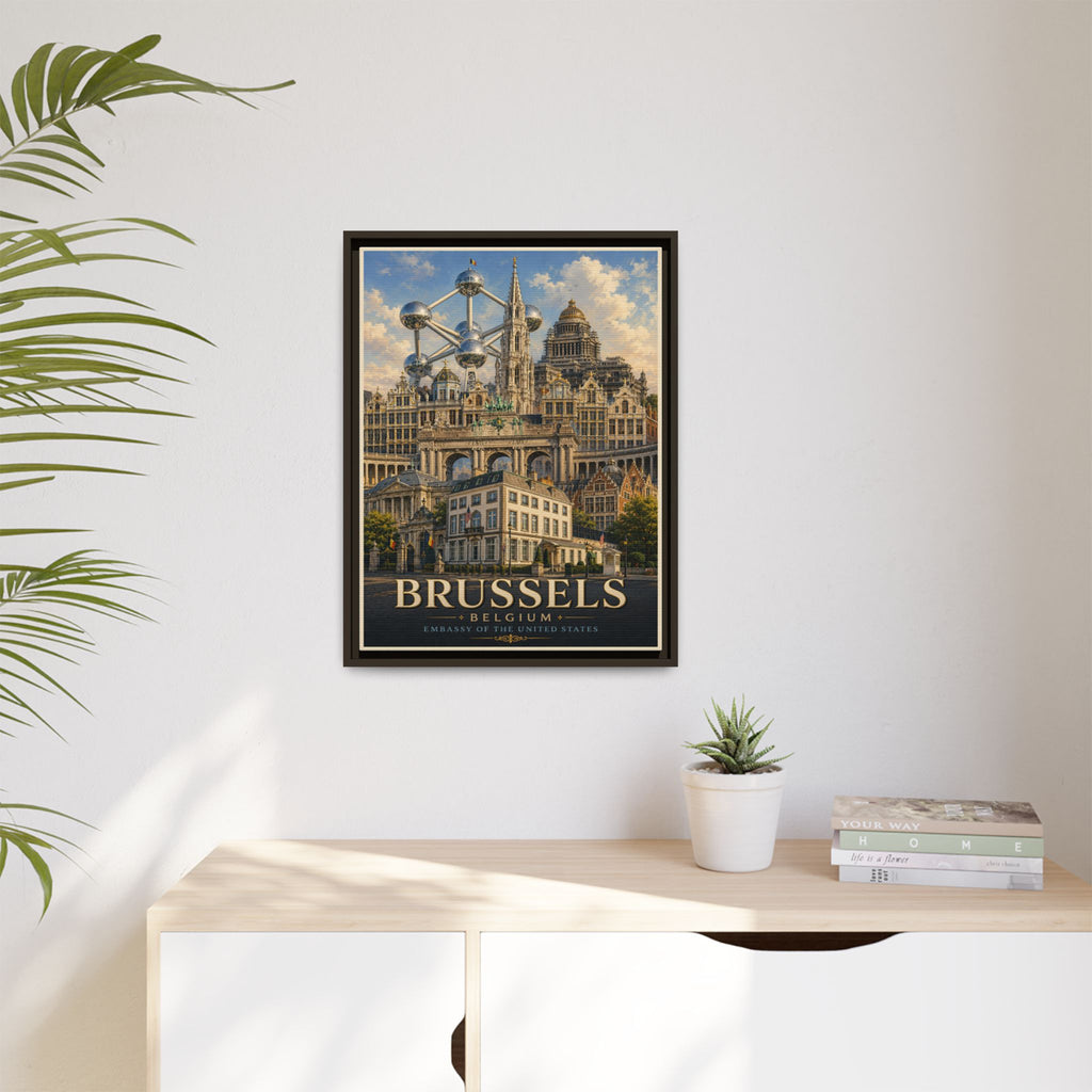 Brussels Embassy Wrapped Canvas Framed