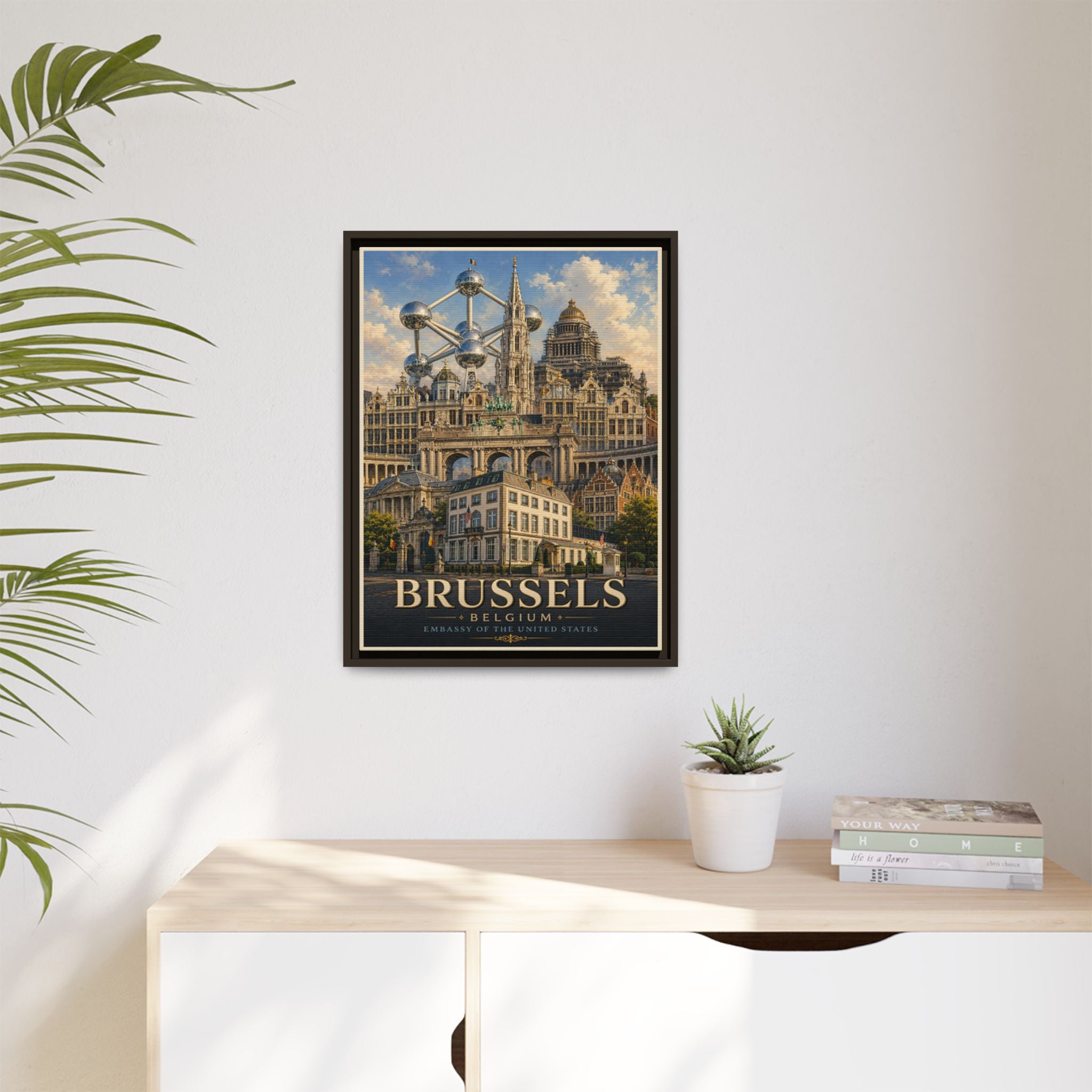 Brussels Embassy Wrapped Canvas Framed