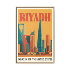 Riyadh Embassy Wrapped Canvas Framed