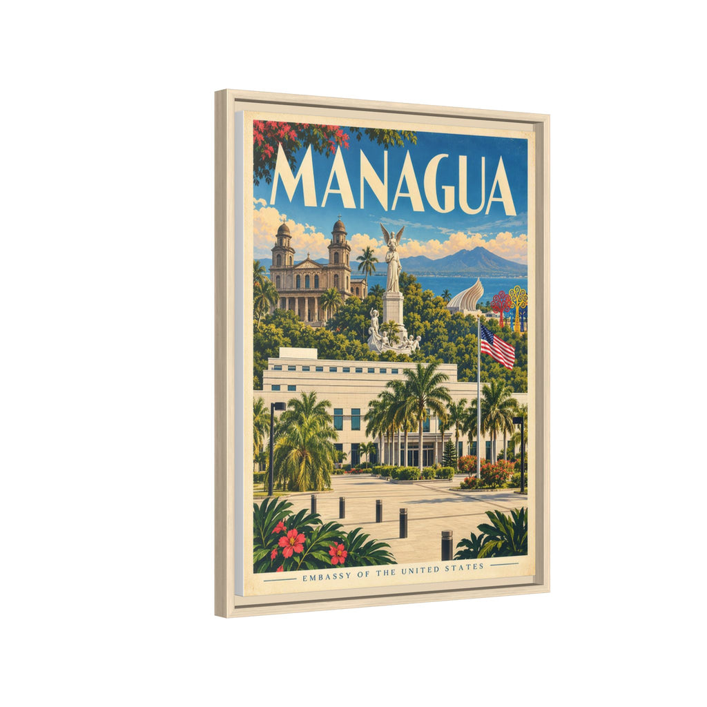 Managua Embassy Wrapped Canvas Framed