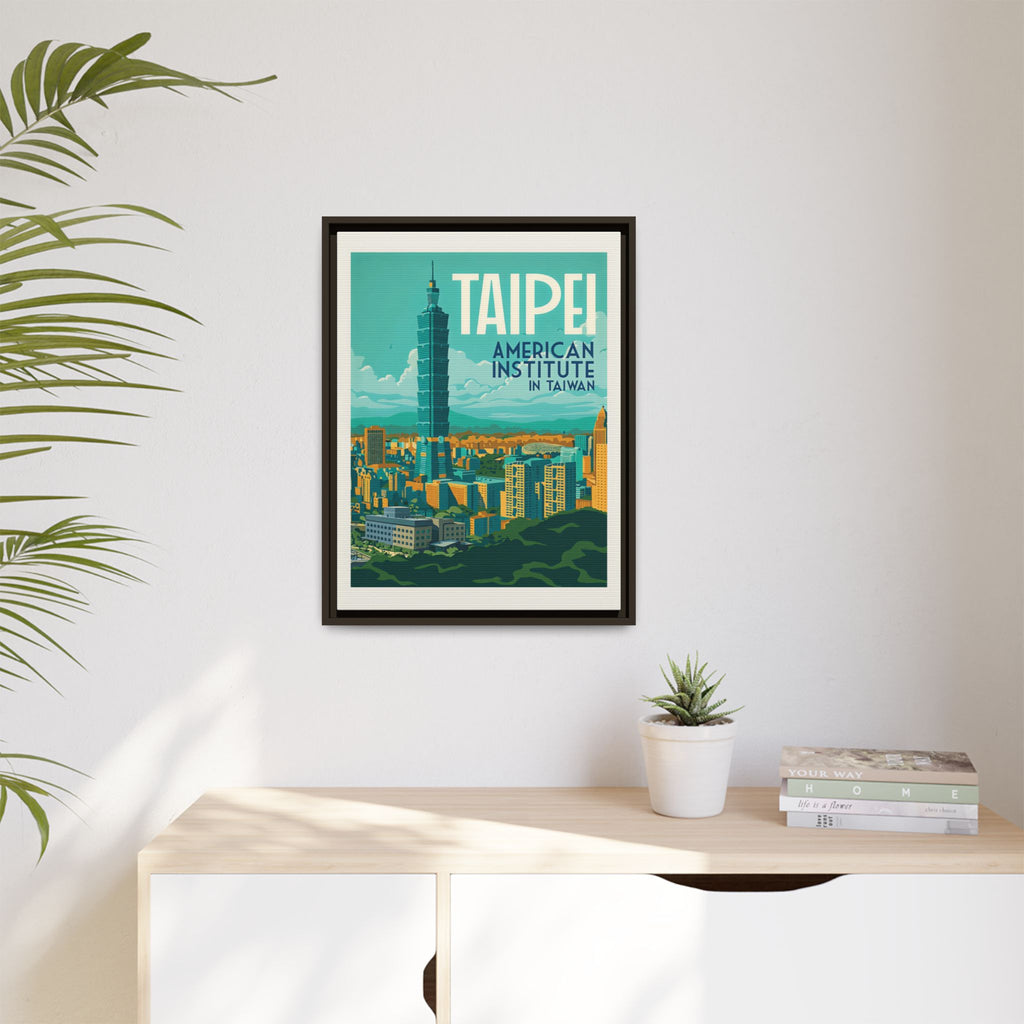 Taipei Embassy Wrapped Canvas Framed