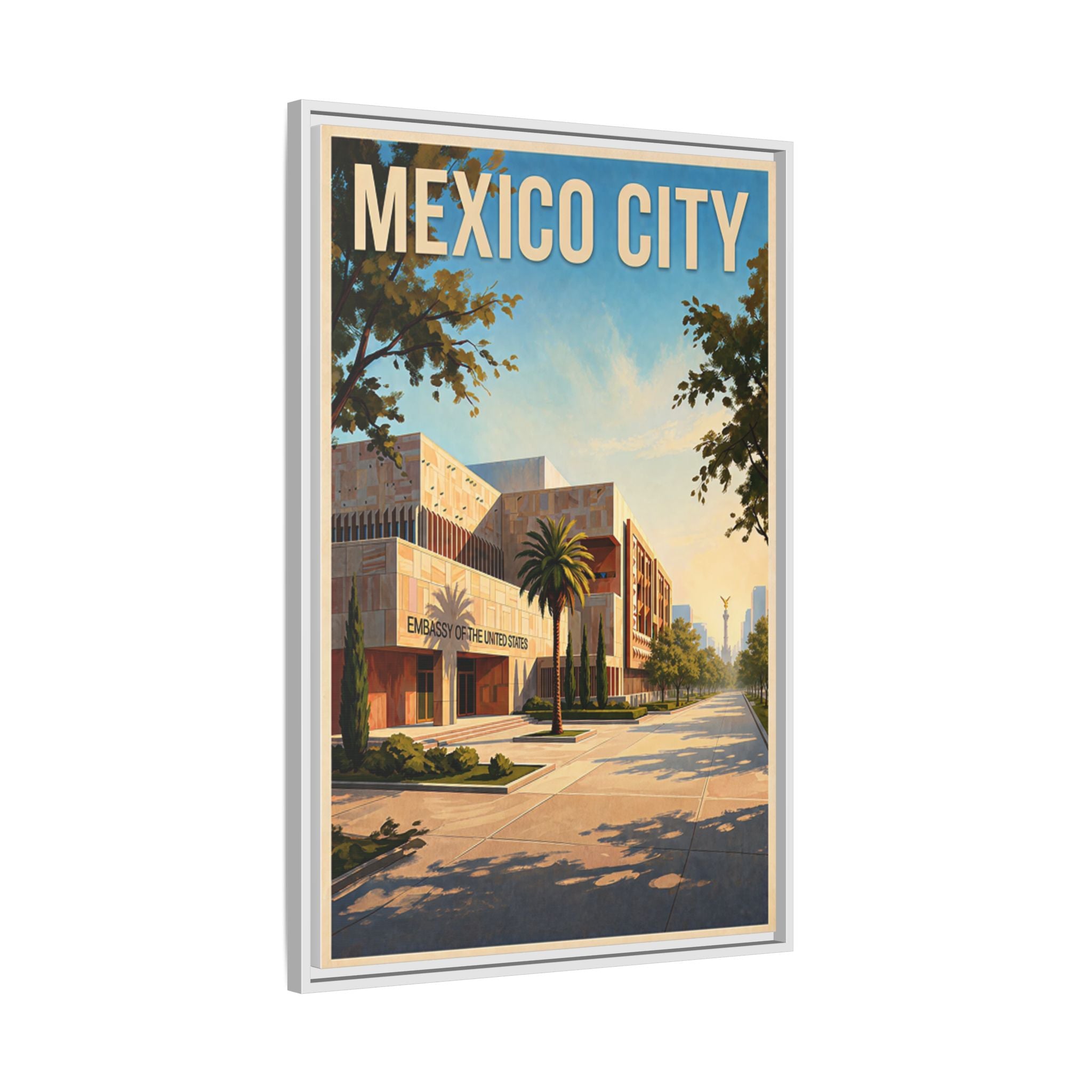 Mexico City Embassy Wrapped Canvas Framed