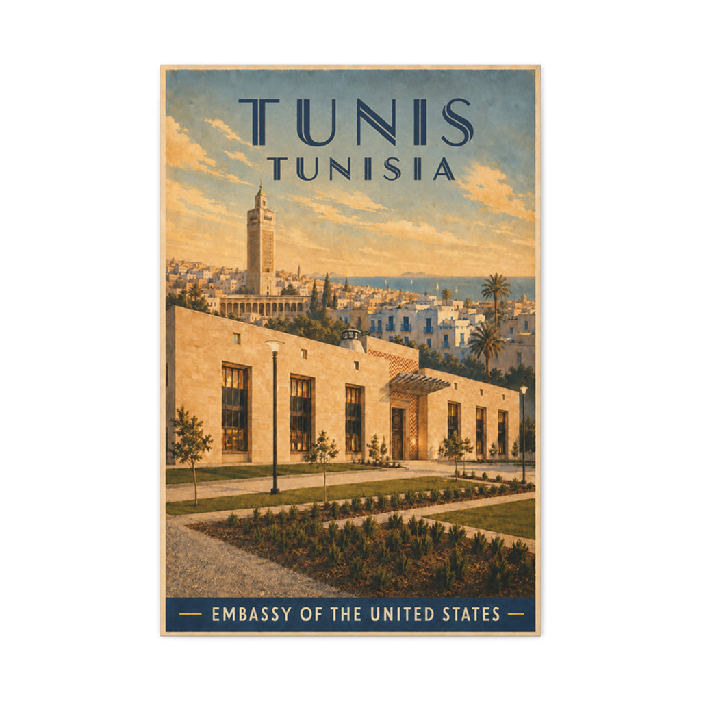 Tunis Embassy Wrapped Canvas