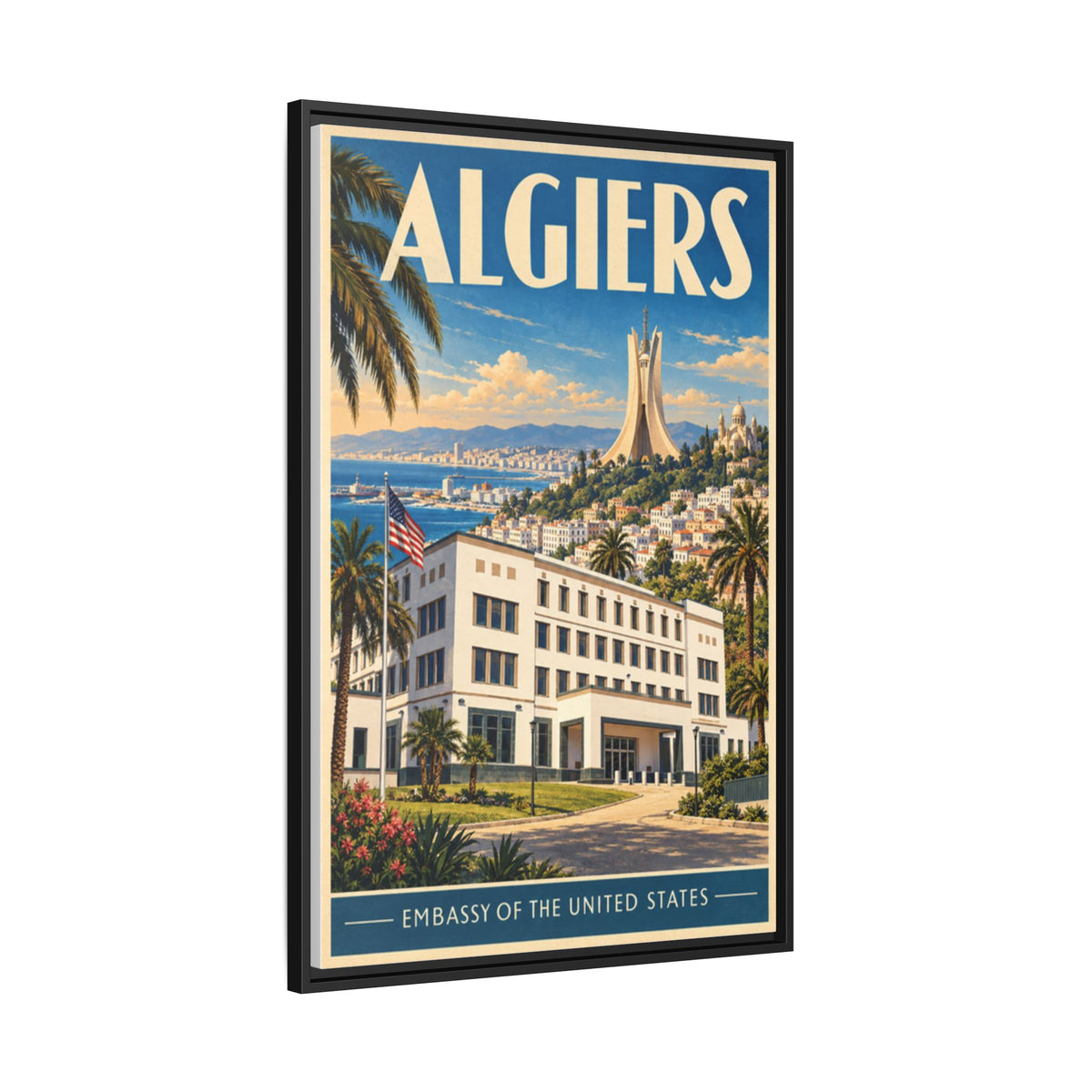 Algiers Embassy Wrapped Canvas Framed