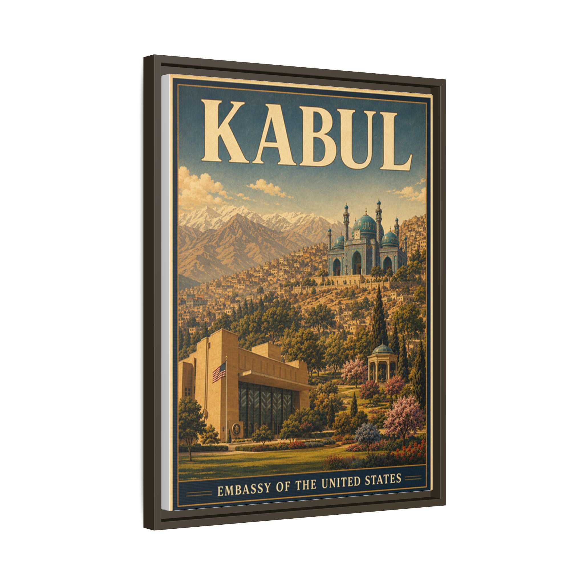 Kabul Embassy Wrapped Canvas Framed