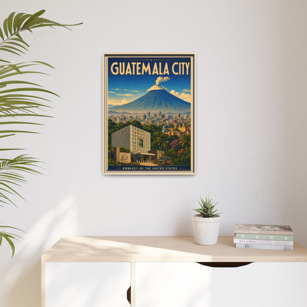 Guatemala City Embassy Wrapped Canvas Framed