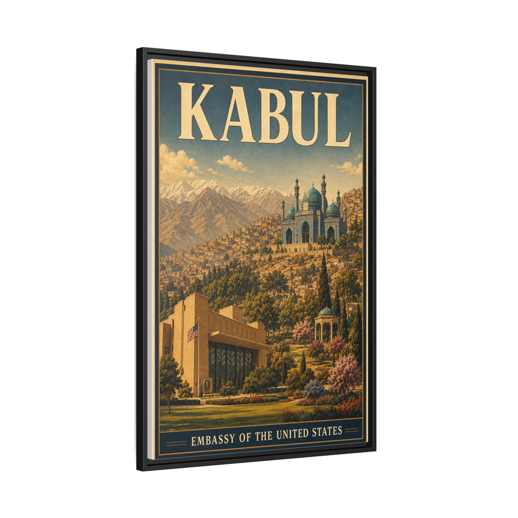 Kabul Embassy Wrapped Canvas Framed