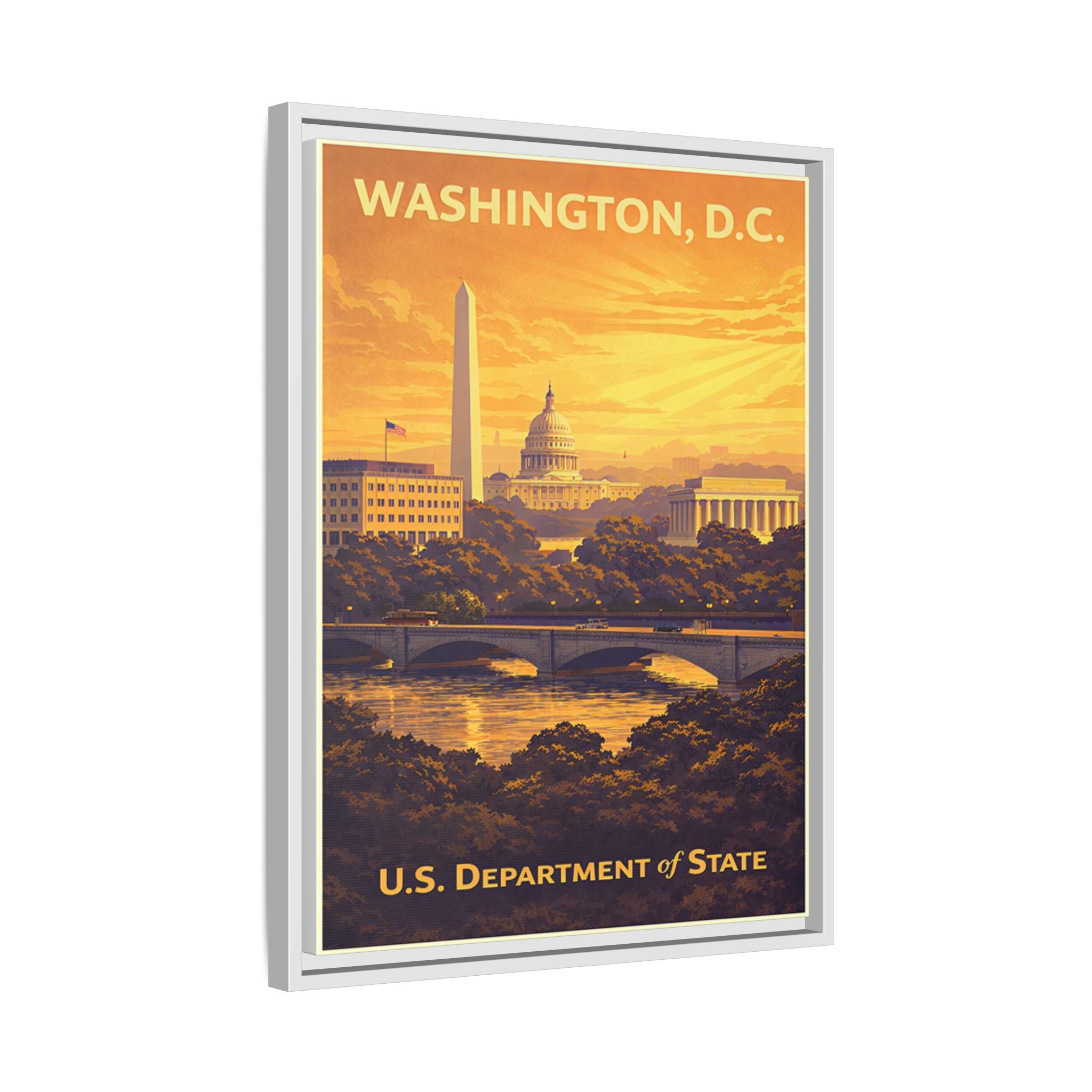 Washington D.C. Department of State Wrapped Canvas Framed