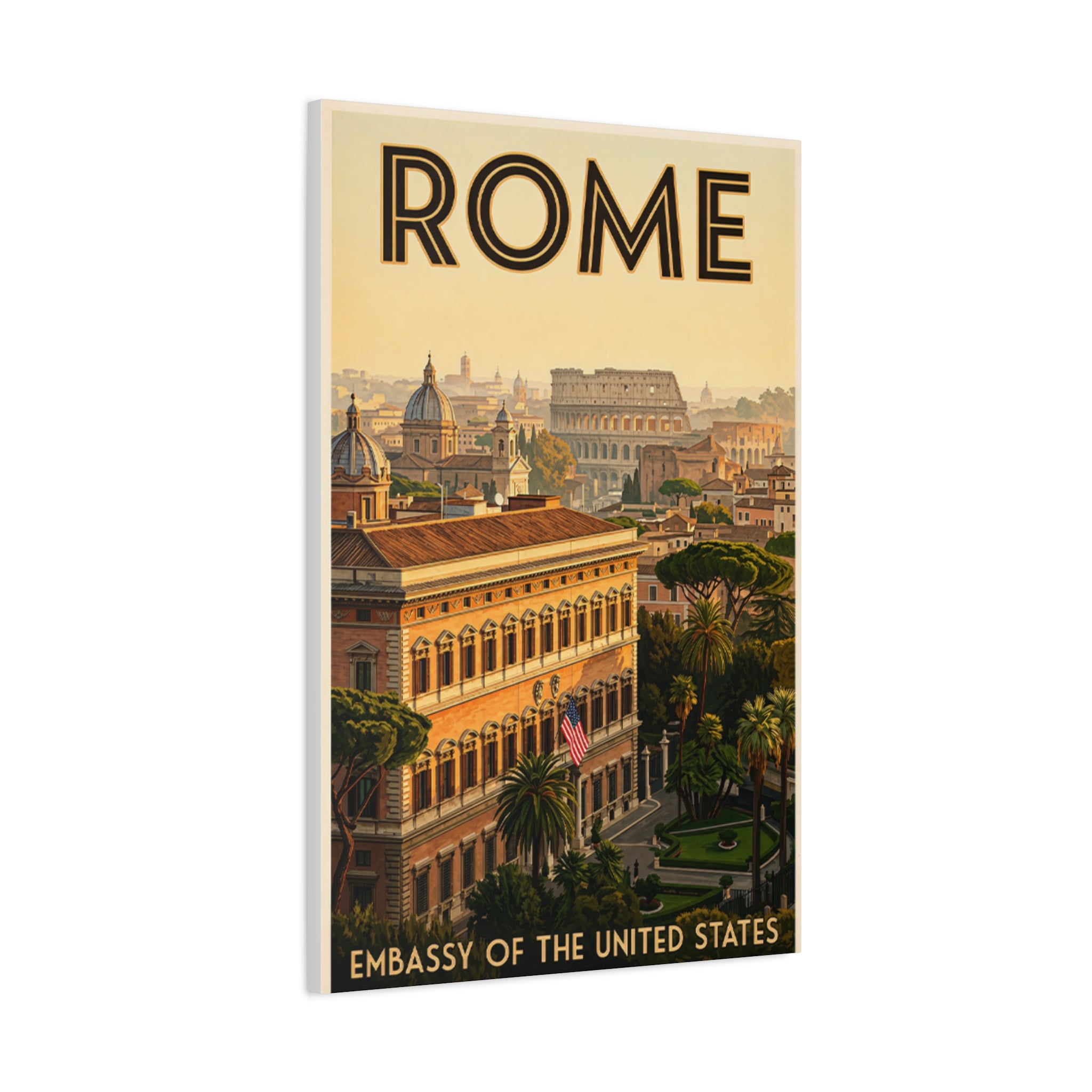Rome Embassy Wrapped Canvas