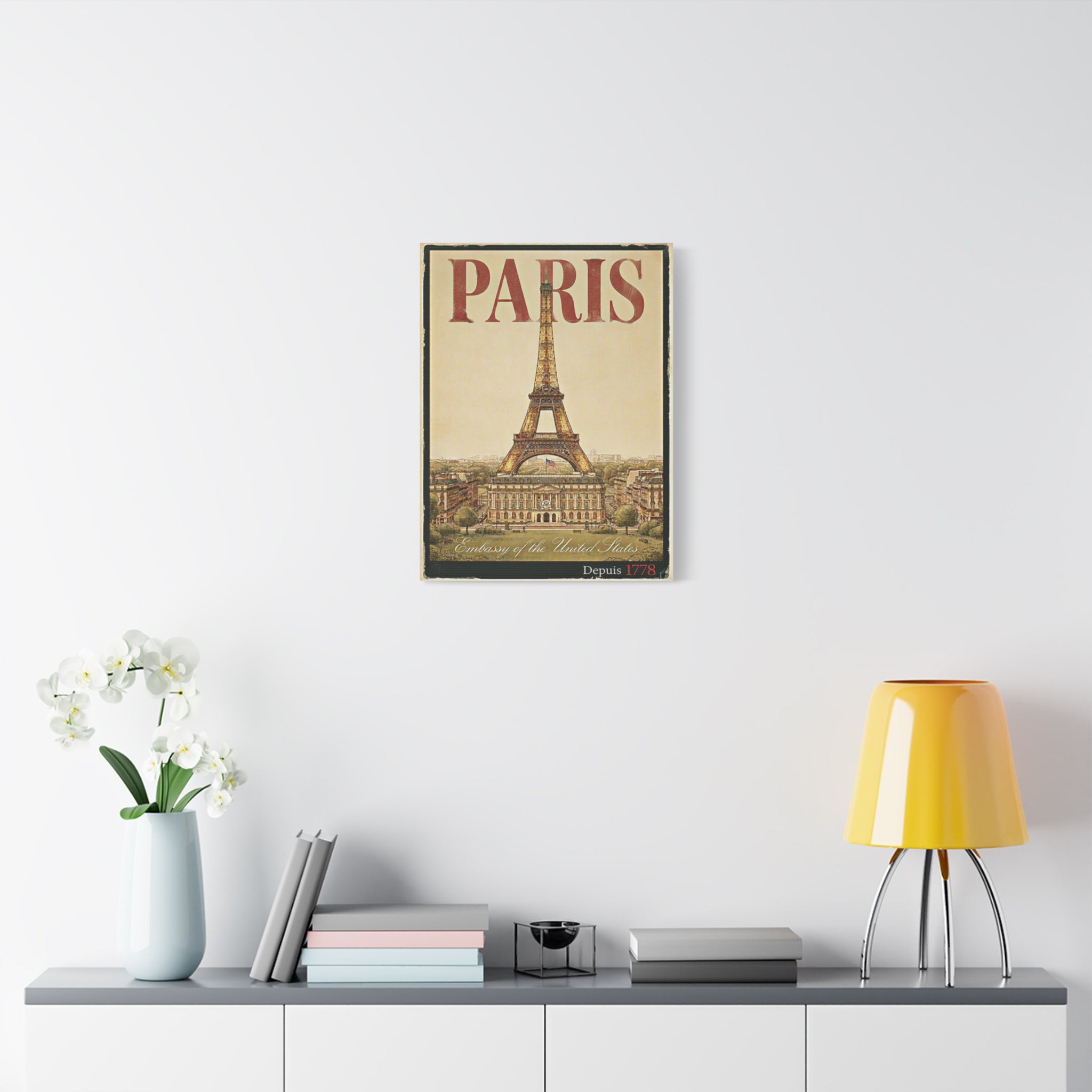 Paris Embassy Wrapped Canvas