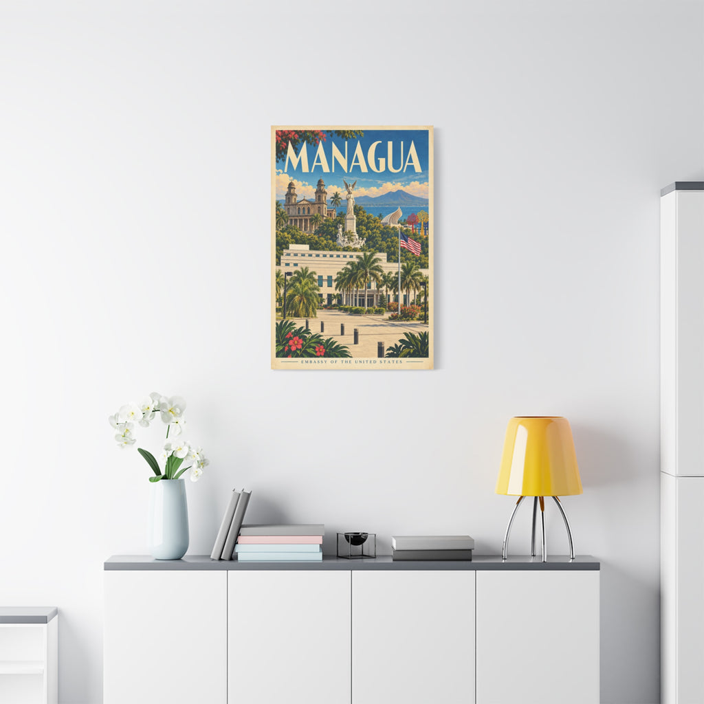Managua Embassy Wrapped Canvas