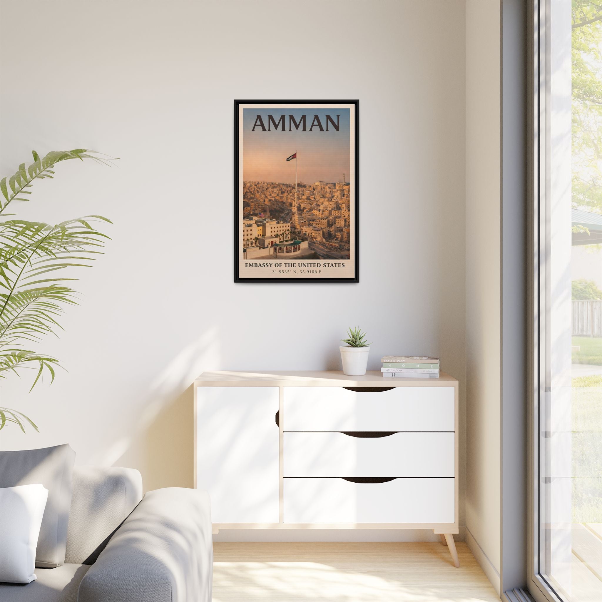 Amman Embassy Wrapped Canvas Framed