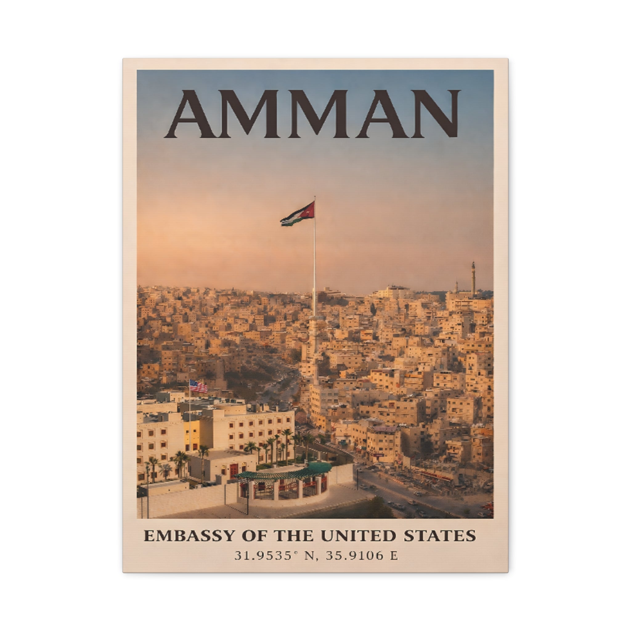 Amman Embassy Wrapped Canvas