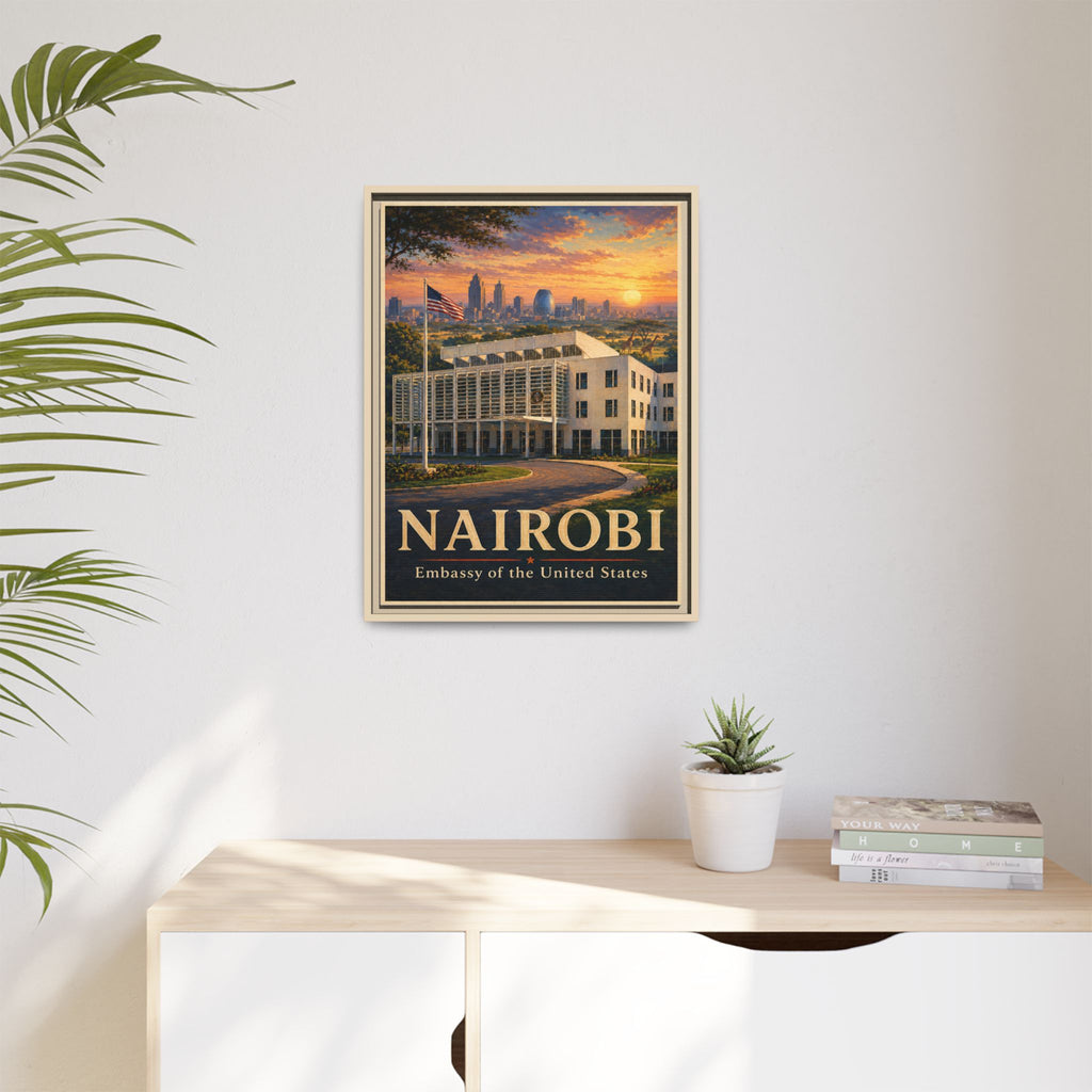 Nairobi Embassy Wrapped Canvas Framed