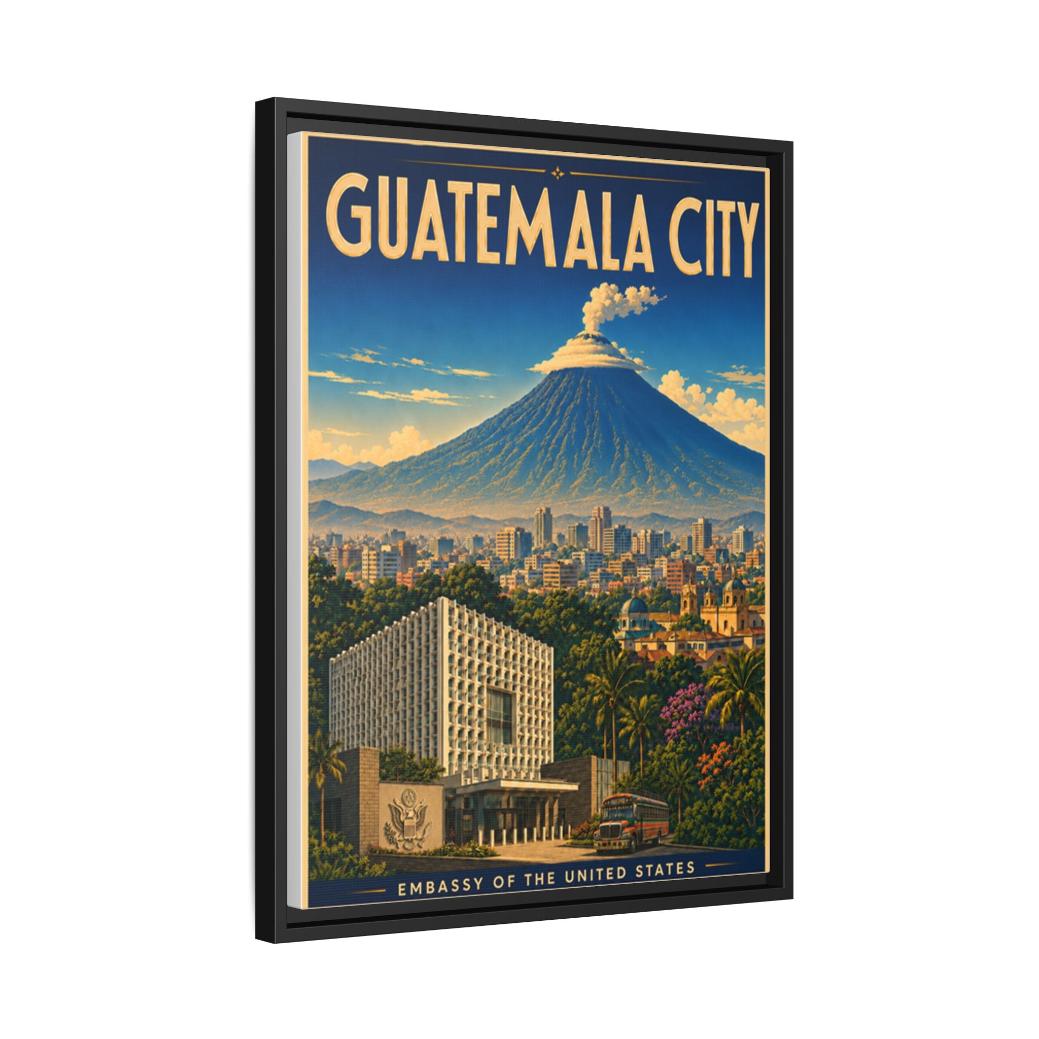 Guatemala City Embassy Wrapped Canvas Framed