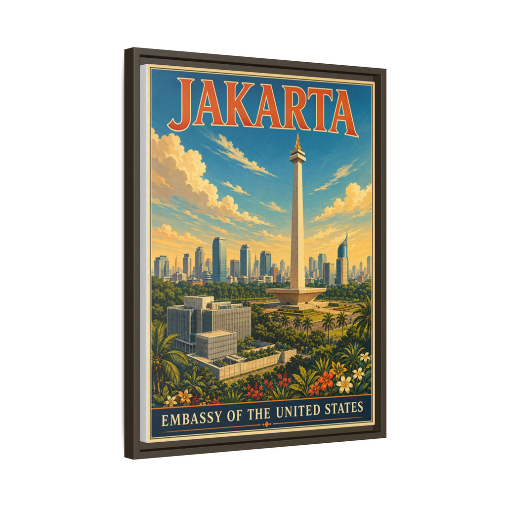 Jakarta Embassy Wrapped Canvas Framed