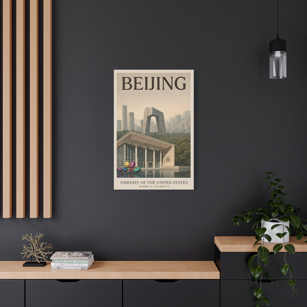 Beijing Embassy Wrapped Canvas