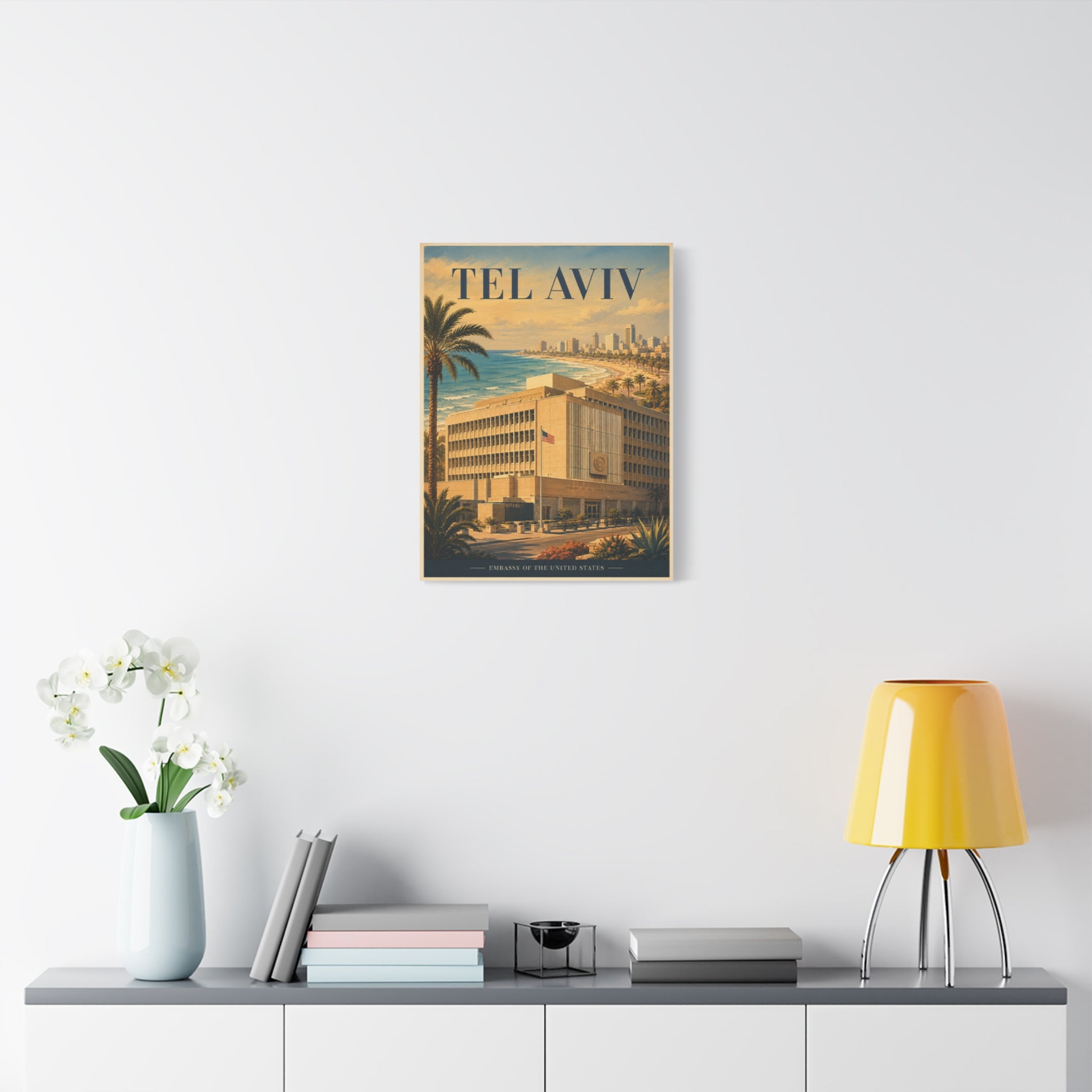 Tel Aviv Embassy Wrapped Canvas