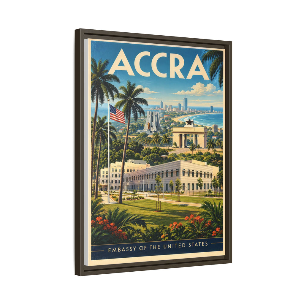 Accra Embassy Wrapped Canvas Framed