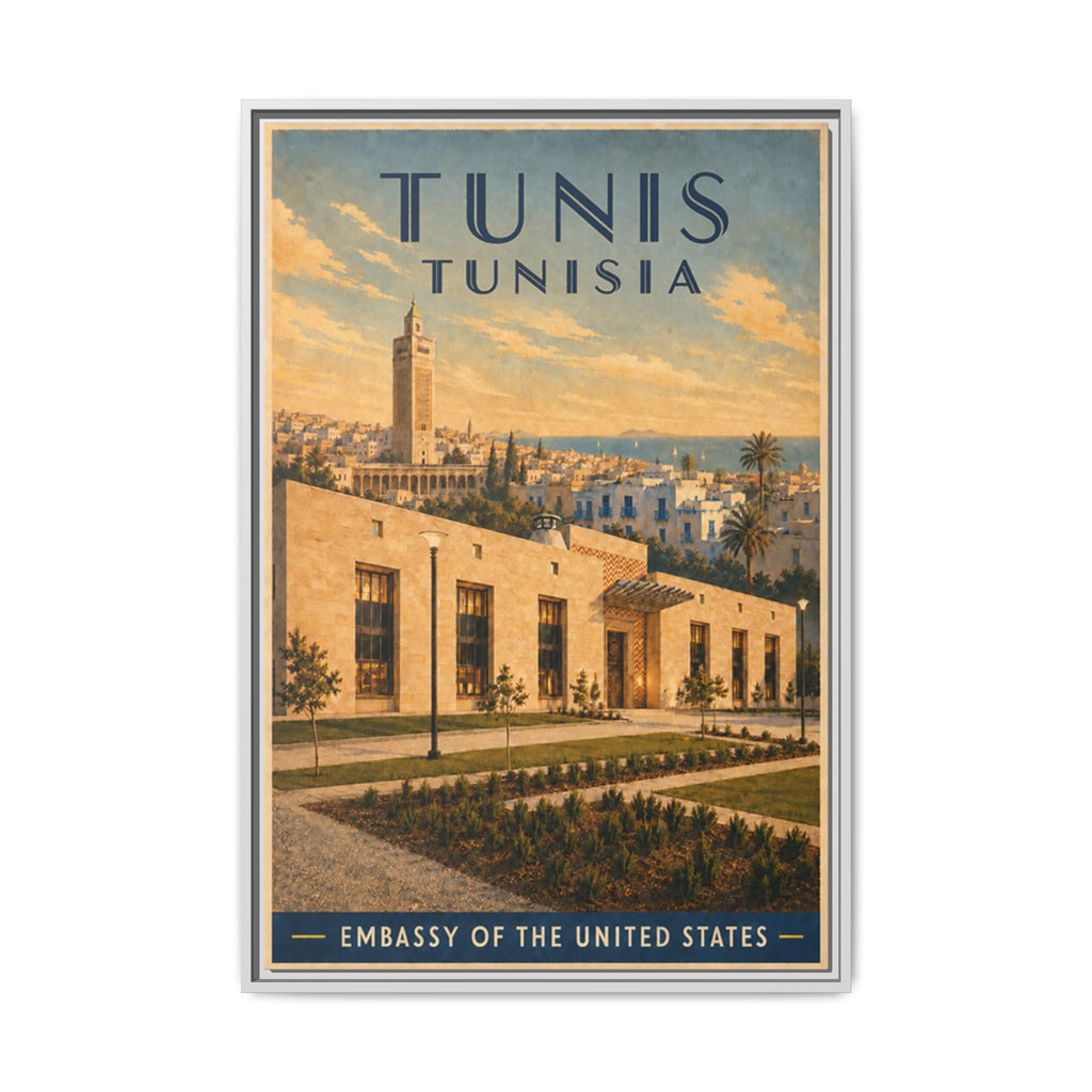 Tunis Embassy Wrapped Canvas Framed