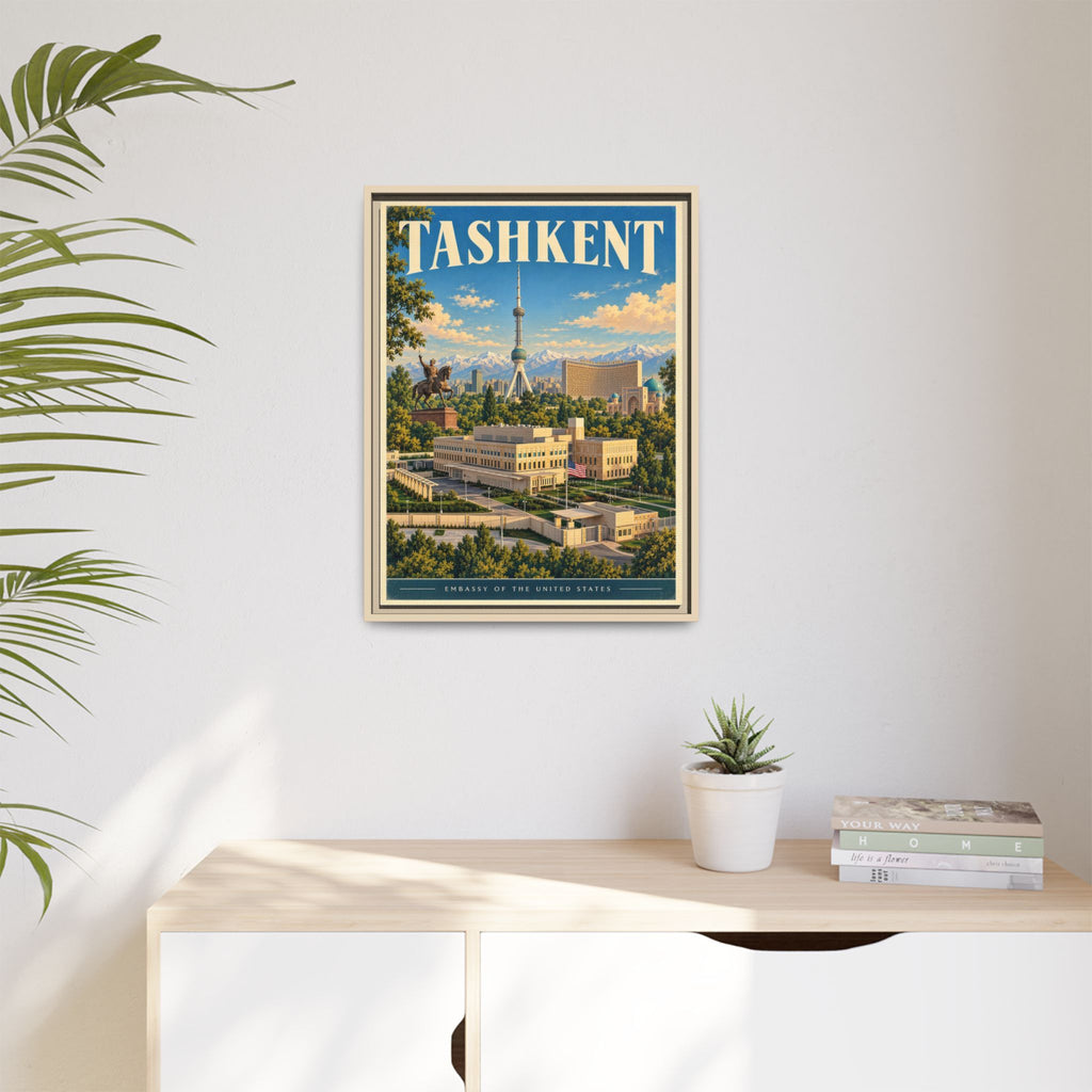 Tashkent Embassy Wrapped Canvas Framed