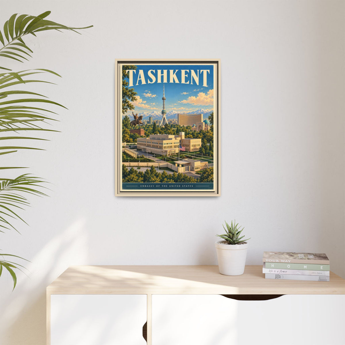 Tashkent Embassy Wrapped Canvas Framed