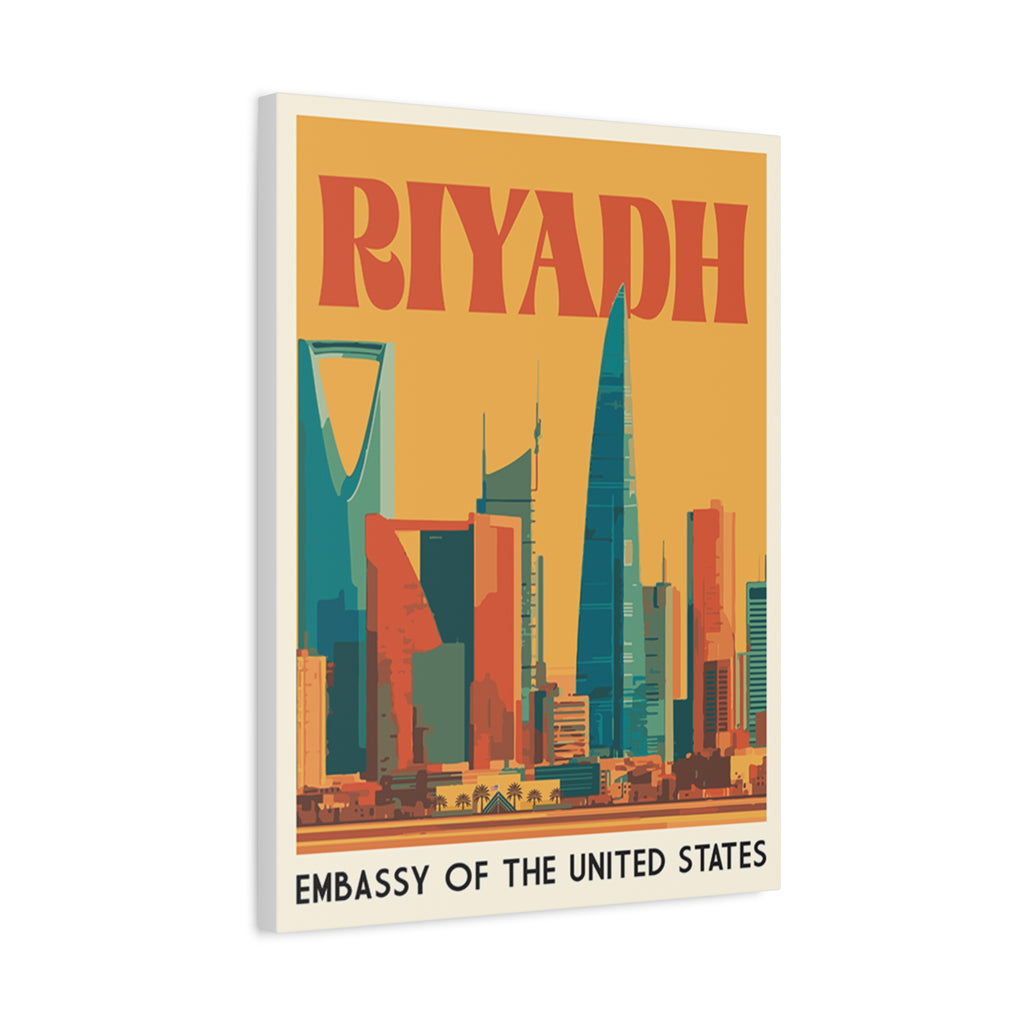 Riyadh Embassy Wrapped Canvas