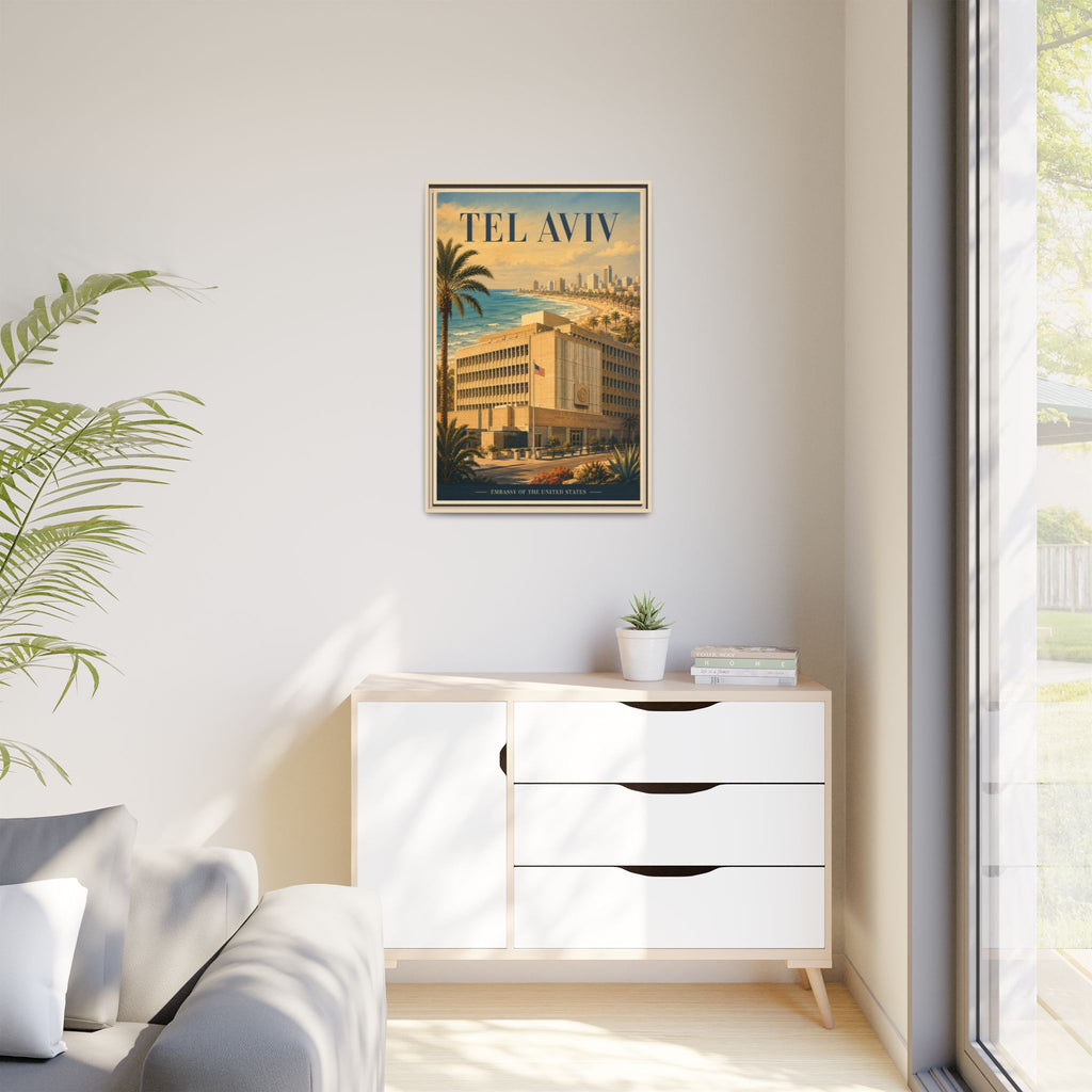 Tel Aviv Embassy Wrapped Canvas Framed