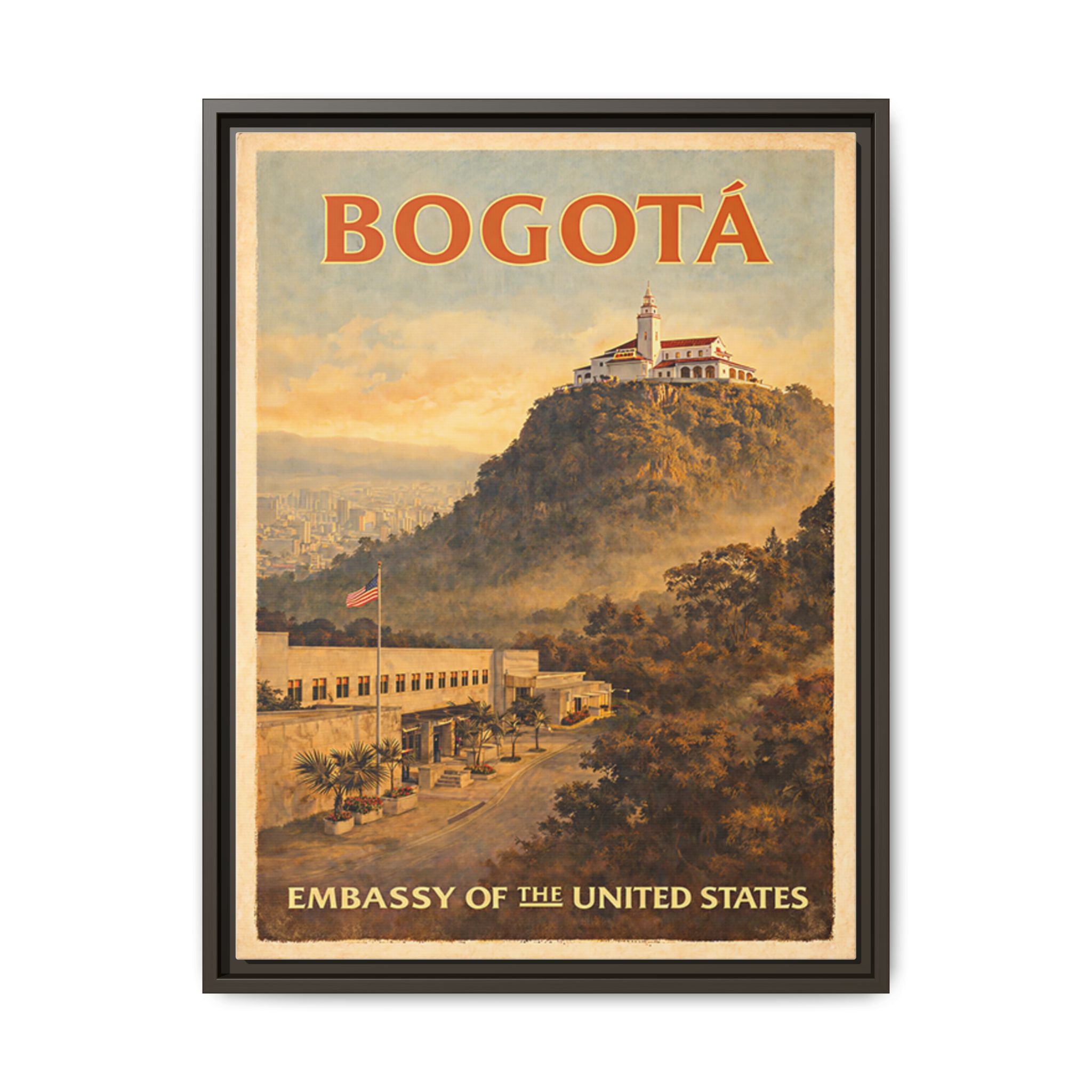 Bogotá Embassy Wrapped Canvas Framed