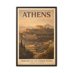 Athens Embassy Wrapped Canvas Framed