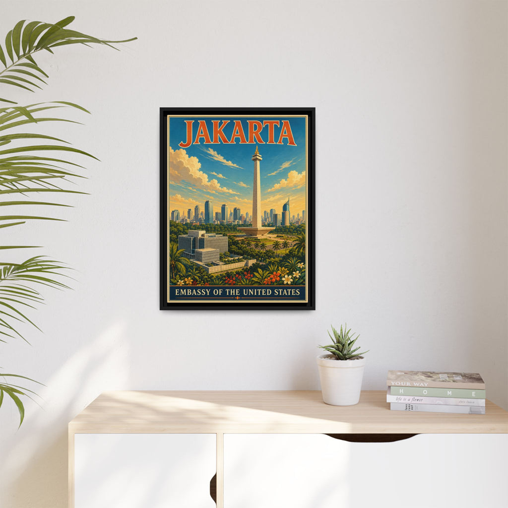 Jakarta Embassy Wrapped Canvas Framed