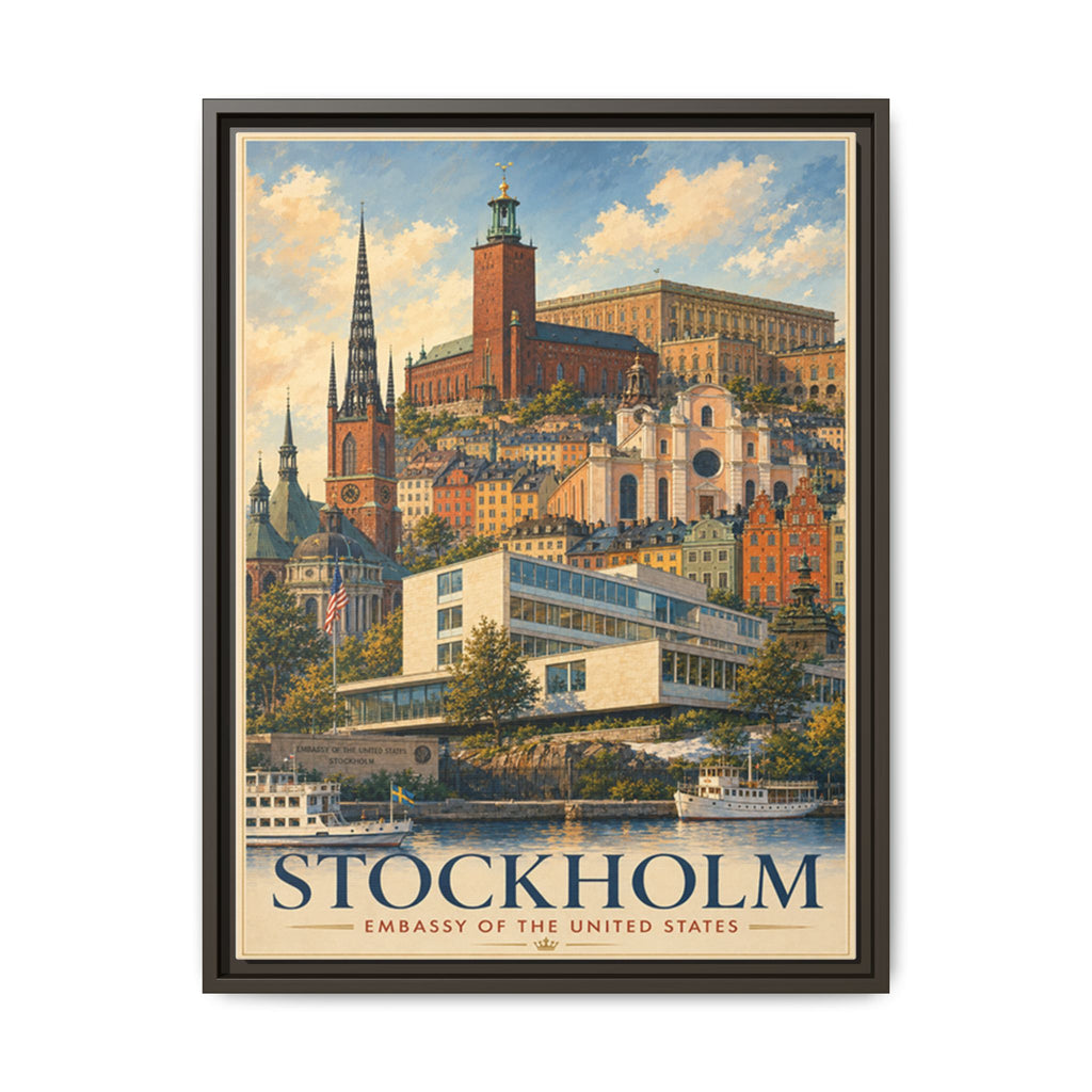 Stockholm Embassy Wrapped Canvas Framed