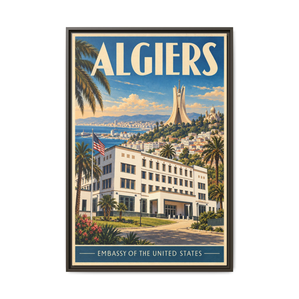 Algiers Embassy Wrapped Canvas Framed