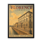 Florence Consulate General Wrapped Canvas Framed