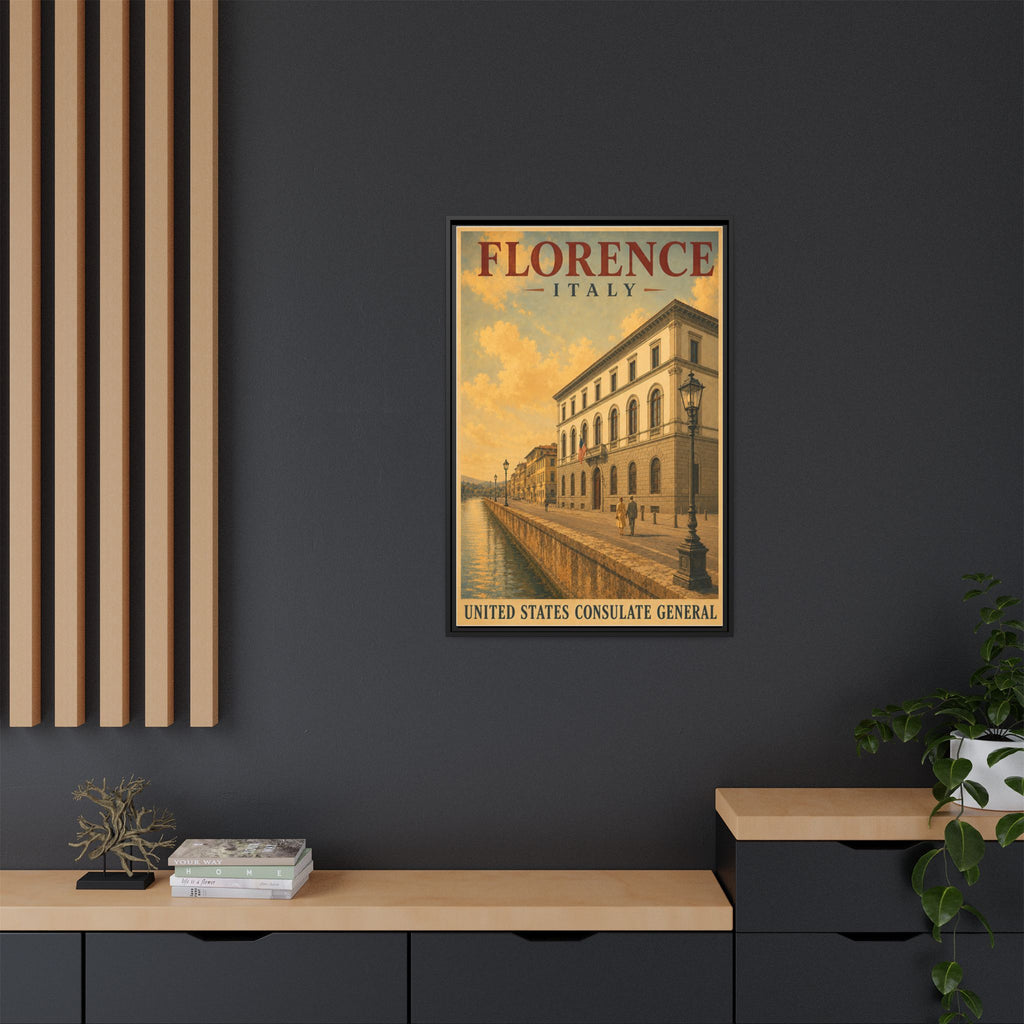 Florence Consulate General Wrapped Canvas Framed