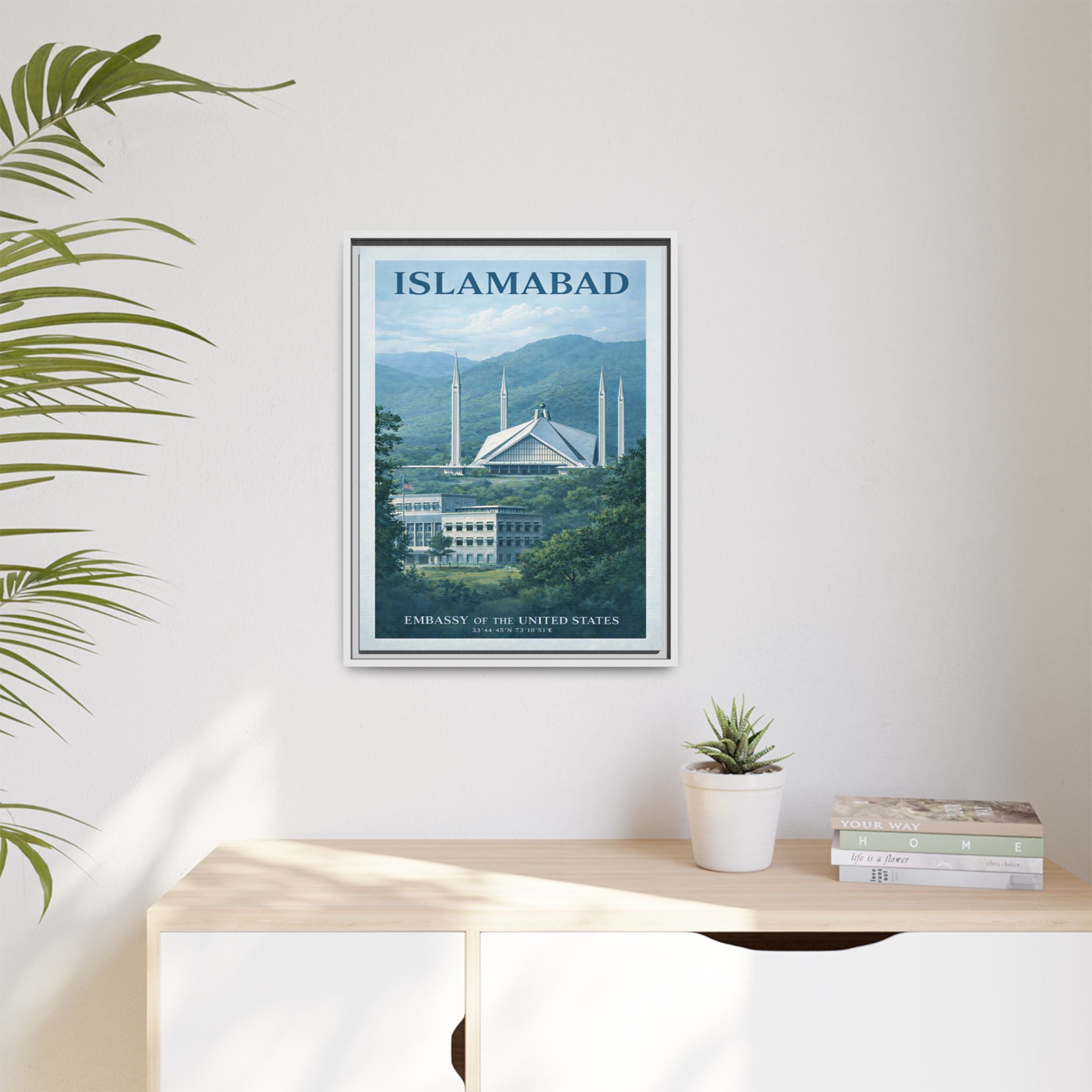 Islamabad Embassy Wrapped Canvas Framed