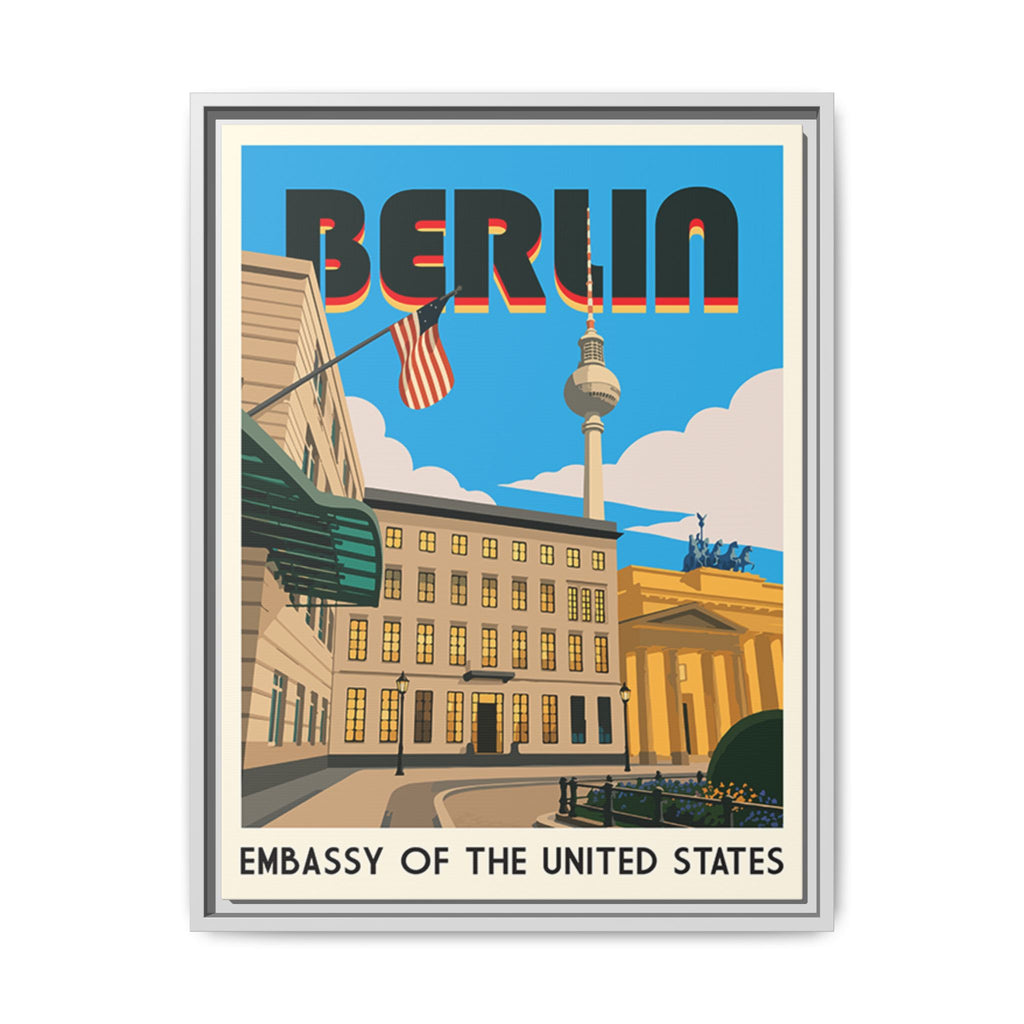 Berlin Embassy Wrapped Canvas Framed