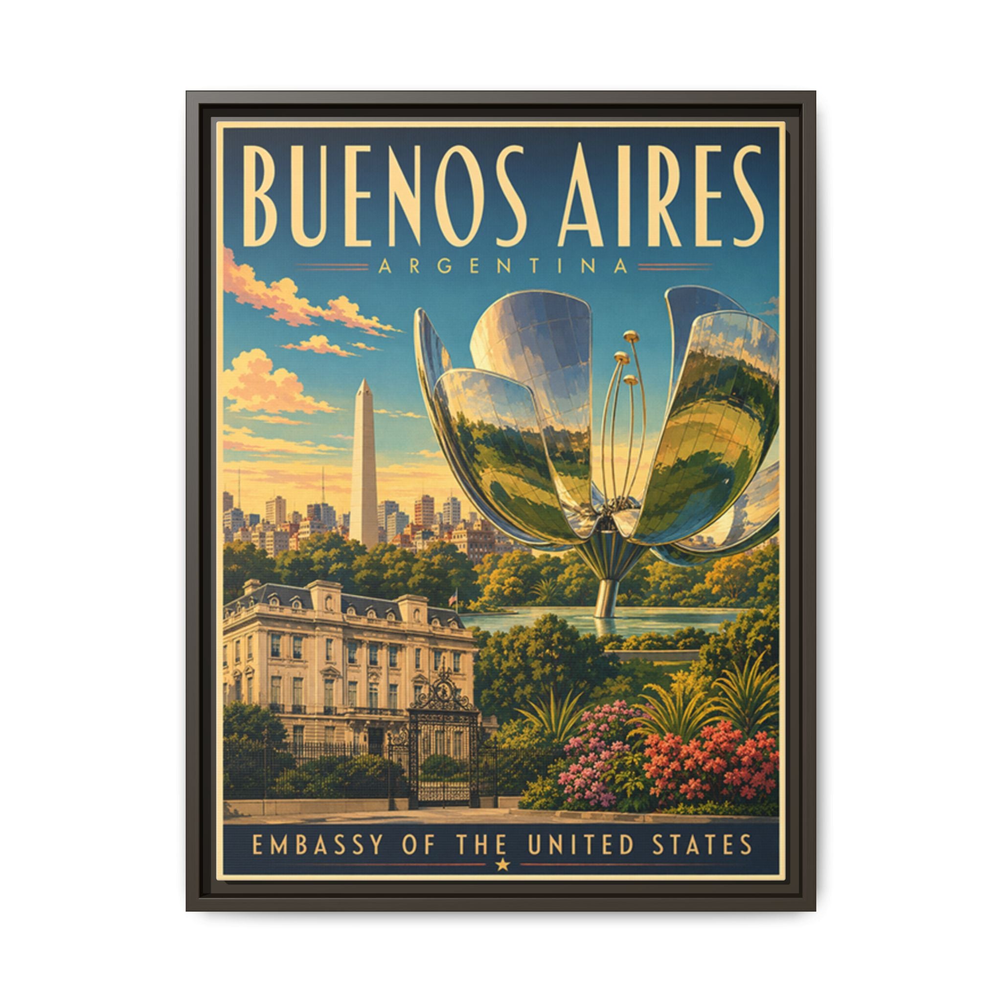Buenos Aires Embassy Wrapped Canvas Framed
